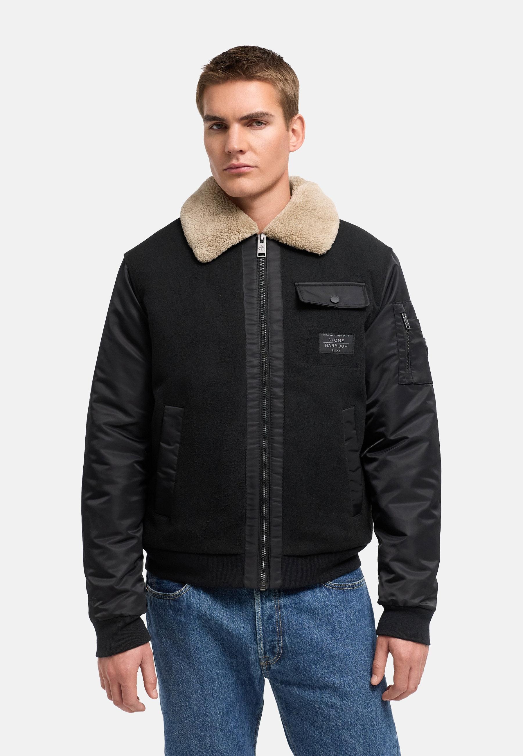 Stone Harbour Winterjacke »Somaeel XX« ohne Kapuze Warme Herren Hybridjacke mit Teddykragen