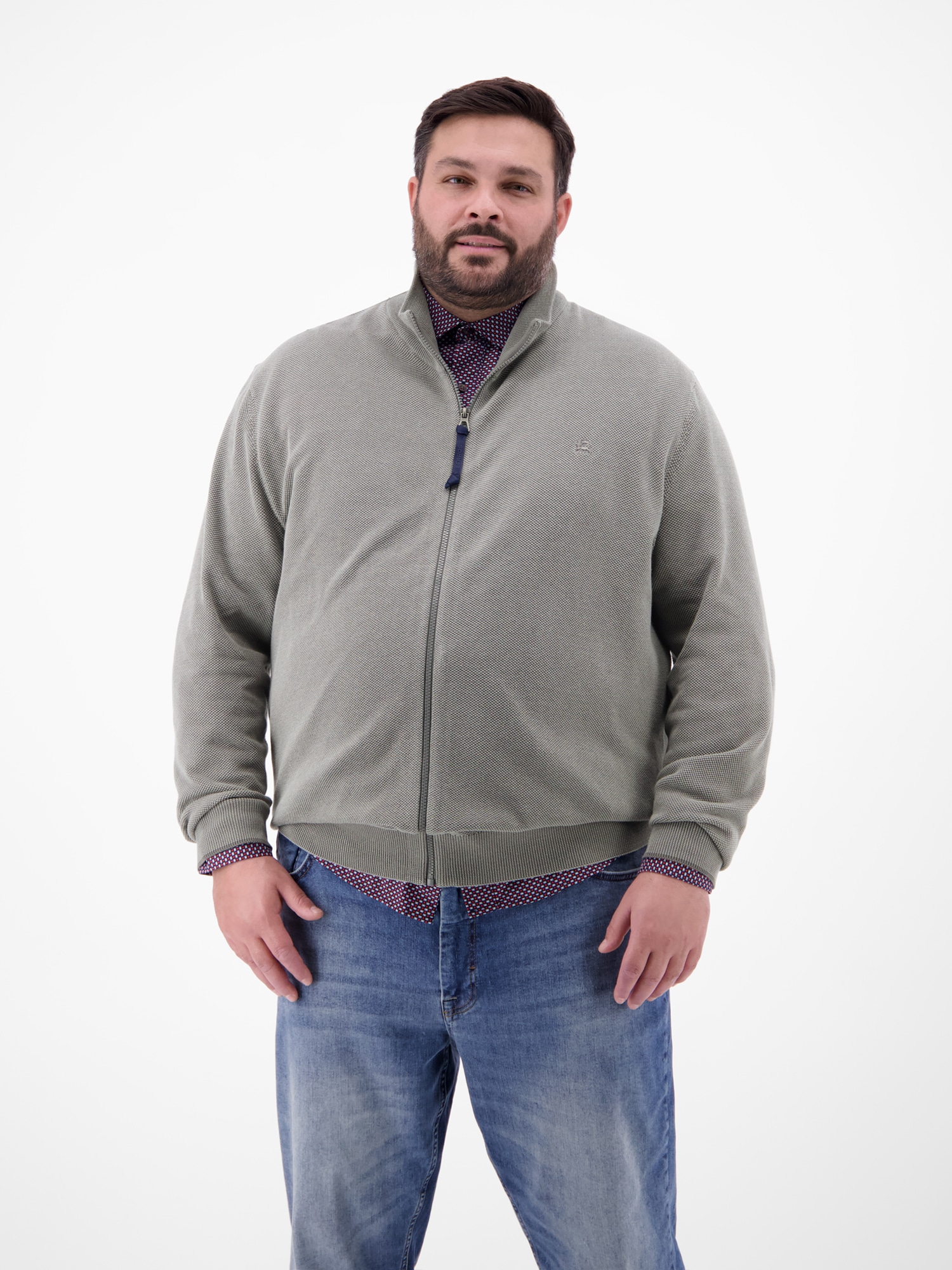 LERROS Strickjacke "Strickjacke in sportiver 2-Tone-Optik"
