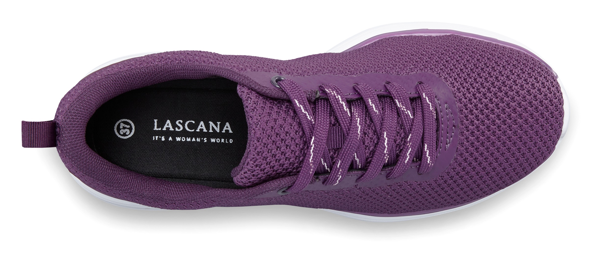 Sneaker LASCANA "Turnschuhe", Damen, Gr. 39, lila, Obermaterial: 100% Textilmaterial. Decksohle: 100% Textilmaterial. Futter: 100% Textilmaterial. Laufsohle: 100% Synthetik, unifarben, Basic, Schuhe Sneaker, Schnürhalbschuh, Halbschuh, Freizeitschuh ultra 2
