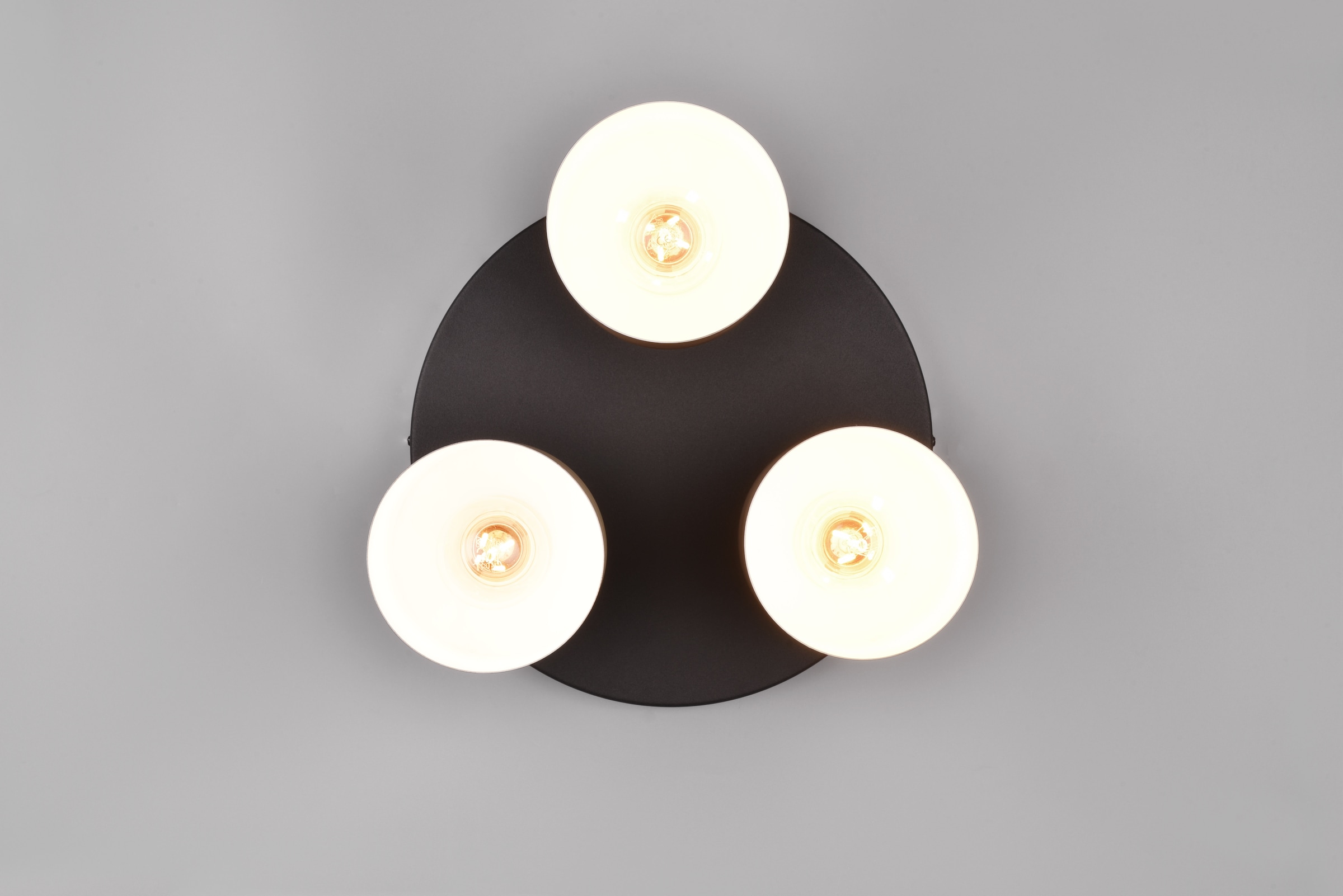 TRIO Leuchten Deckenleuchte »AGUDO, Deckenlampe Ø30cm Wohnzimmer 3-flammig exkl 3xE27 max 40W«, 3 flammig, Leuchtmittel E27 | Leuchtmittel wechselbar, mehrfarbige Lampenschirme in beige taupe & coffee, Schlafzimmerlampe