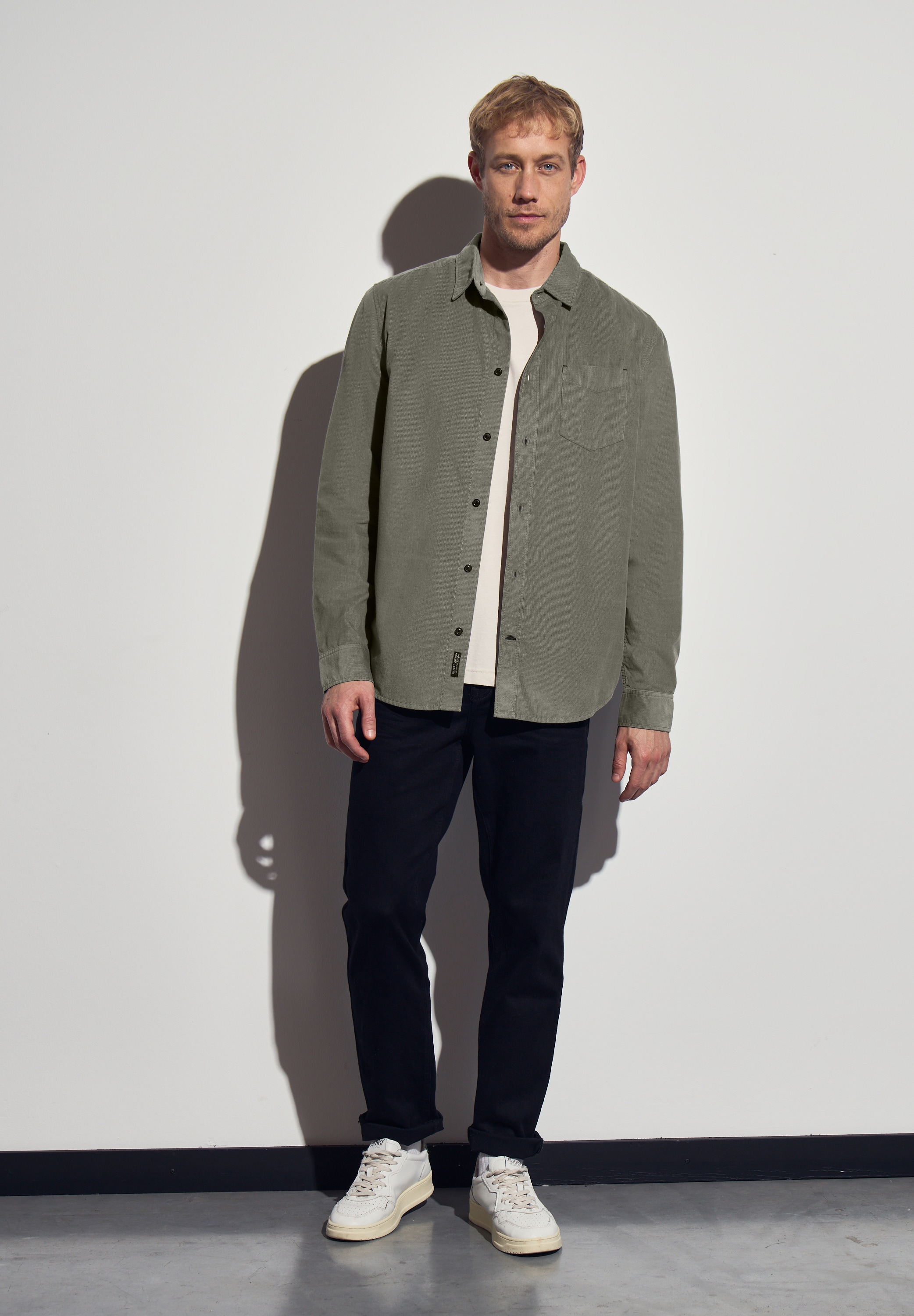 STREET ONE MEN Langarmhemd, aus reiner Baumwolle