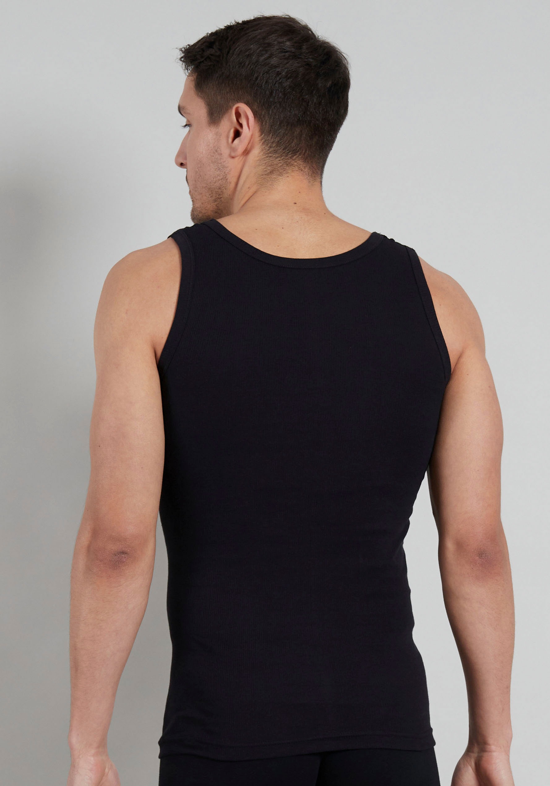 Thumbnail - TOM TAILOR Tanktop "Montana", (2er Pack), Rundhalsausschnitt, slim fit, basic, elastisch, hüftbedeckend