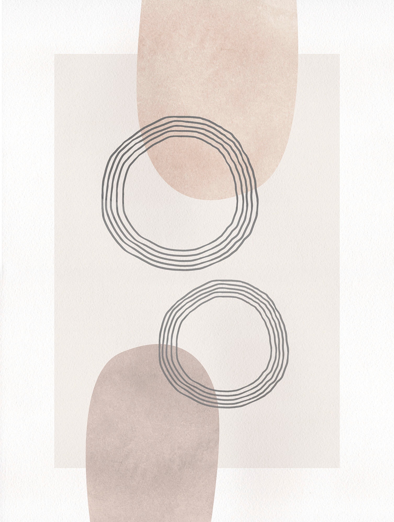 Komar Bild "Line Art Circles" Natur 1 Stk. tlg. Wandbild zur Dekoration - o günstig online kaufen