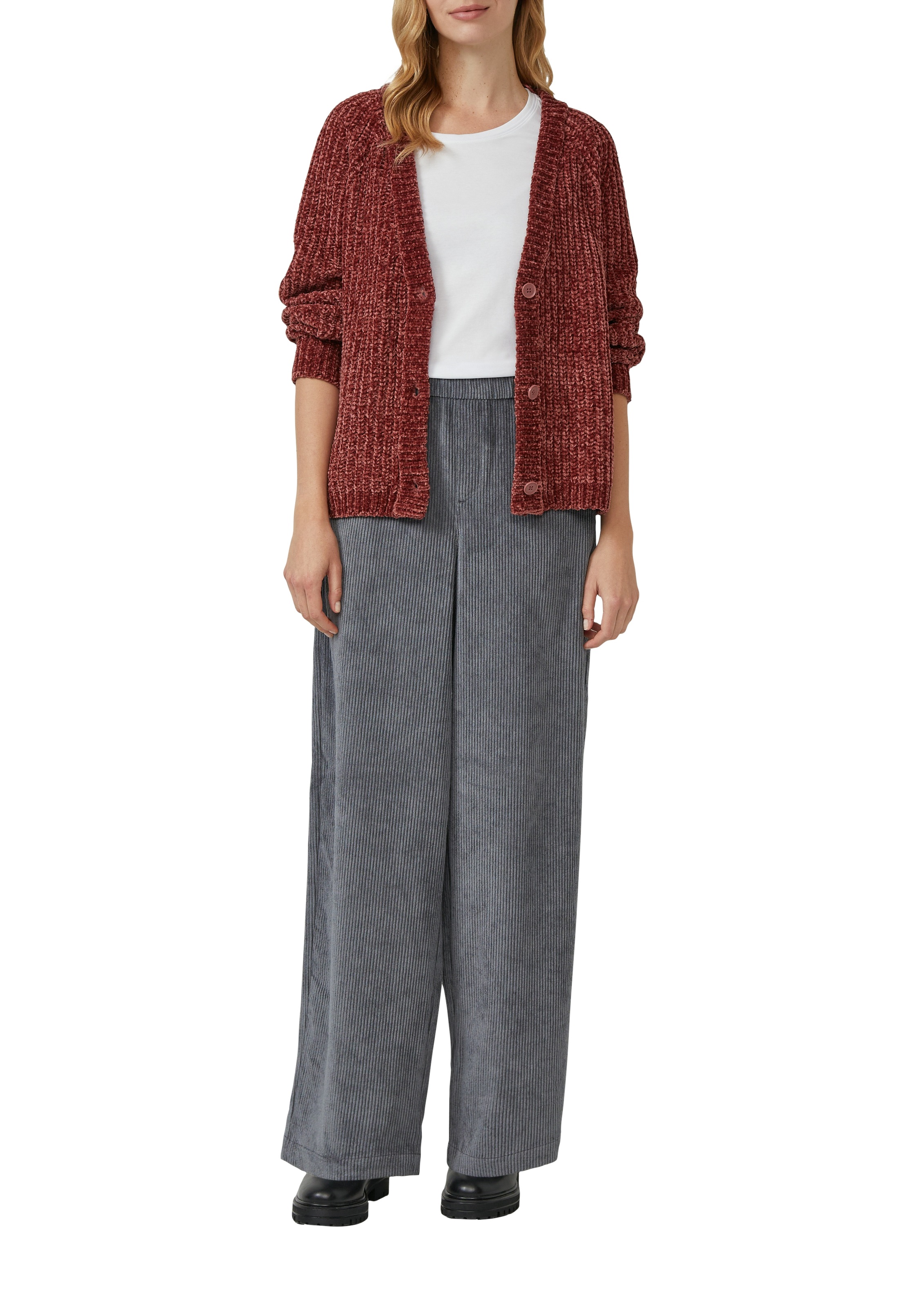 s.Oliver Cordhose mit Elastikbund und Wide Leg günstig online kaufen