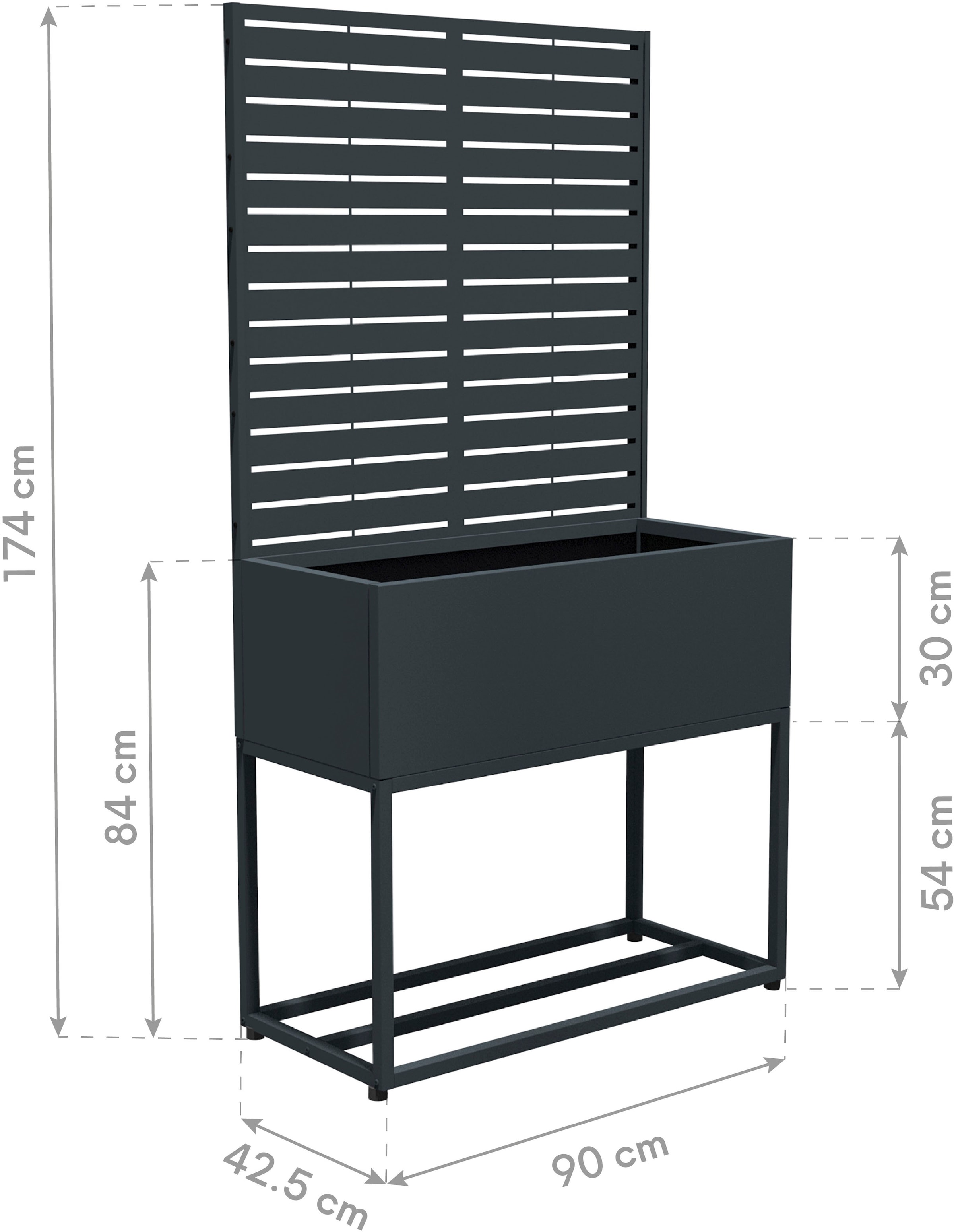 WESTMANN Pflanzkübel »Dekora 4« BxTxH: 90x42,5x174 cm, mit Rankgitter