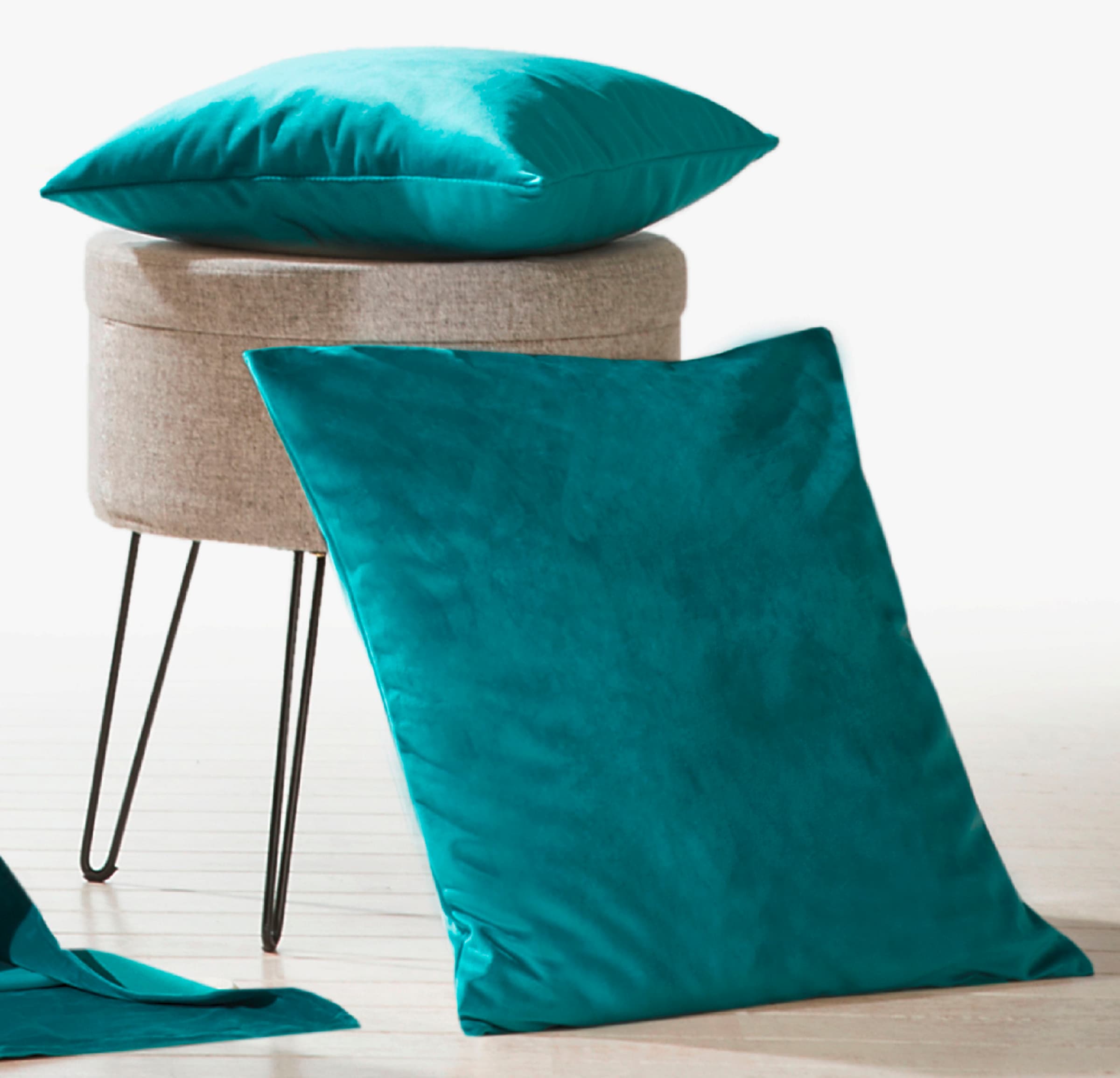 Weckbrodt Dekokissen "Valentin" Samt-Optik, Velour, Unifarben, Kissenhülle günstig online kaufen