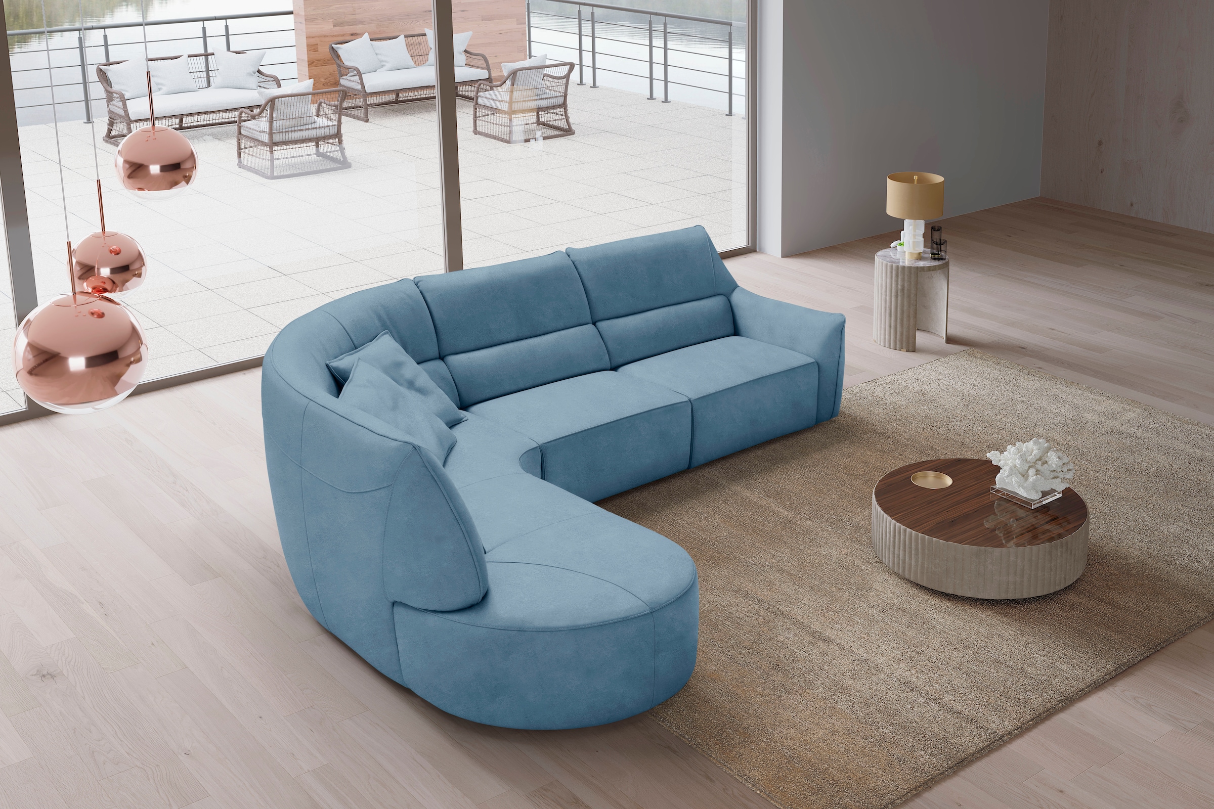 Egoitaliano Ecksofa "Puffy, extravagant & edel, Retro Designsofa, hoher Sit günstig online kaufen