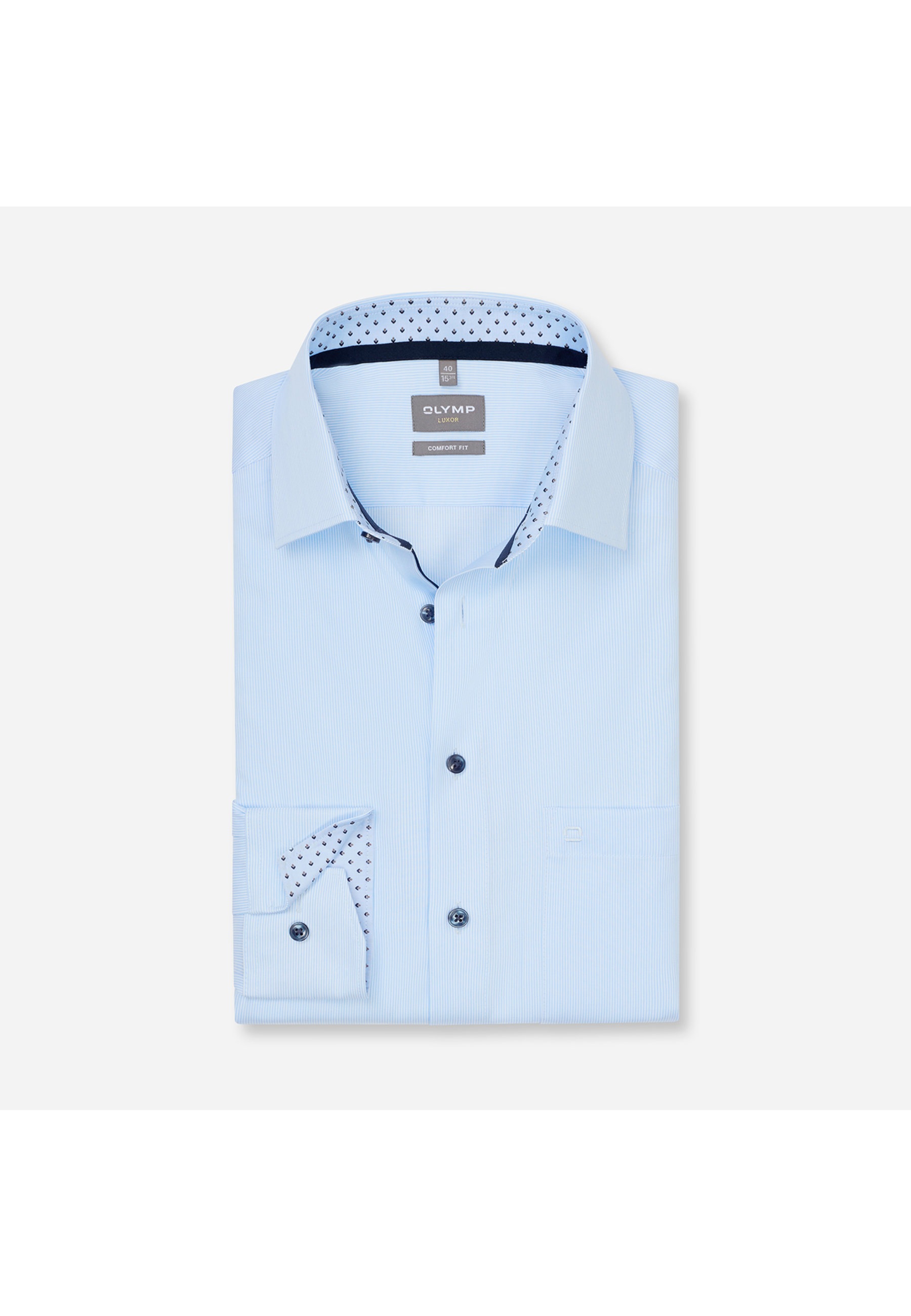 OLYMP Luxor Men's Business Shirt Blue 44 5