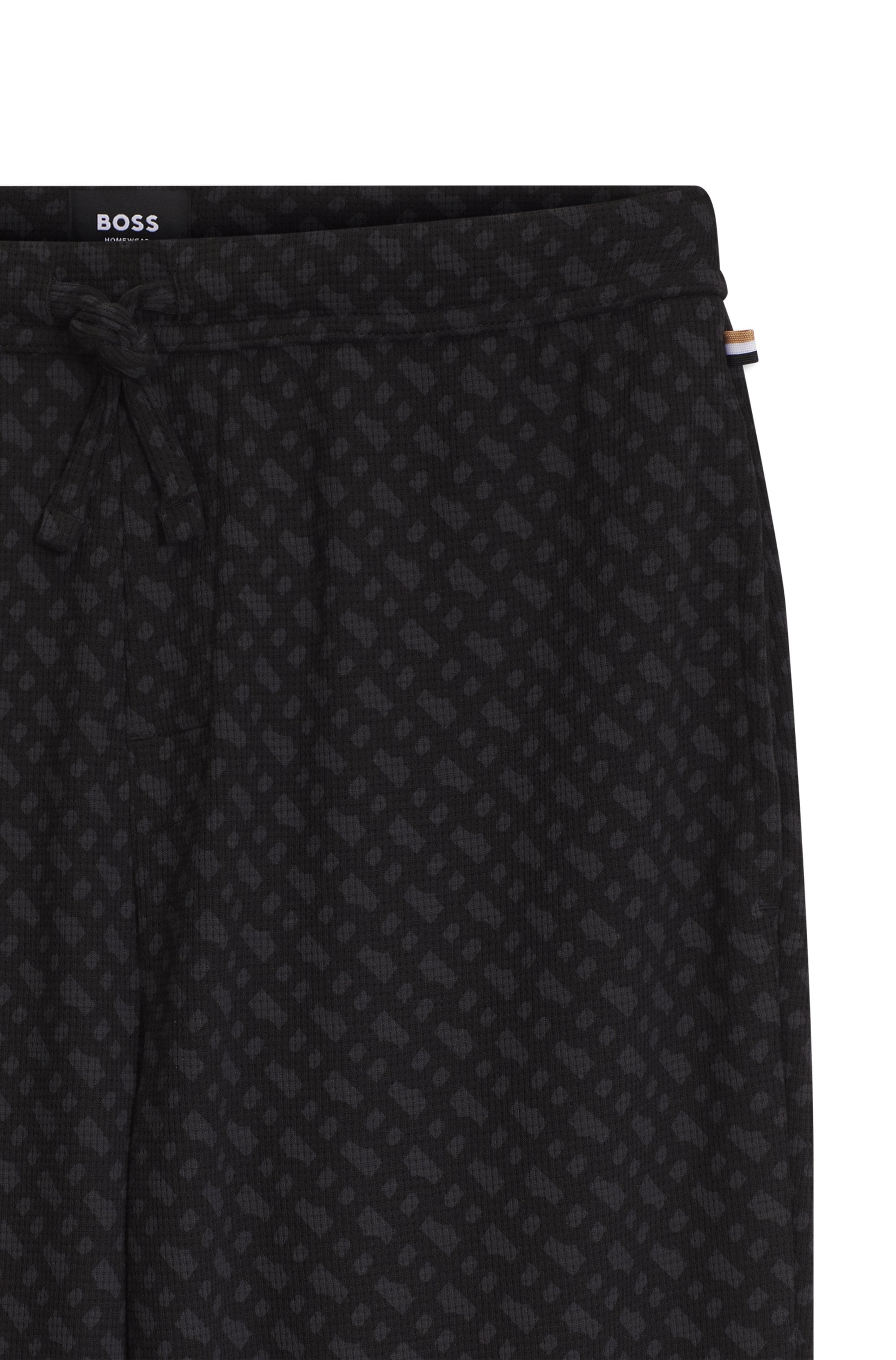 BOSS Pyjamahose »Waffle AOP Pants«  elastischer Bund mit Kordel, Seitentaschen, Allover-Druck