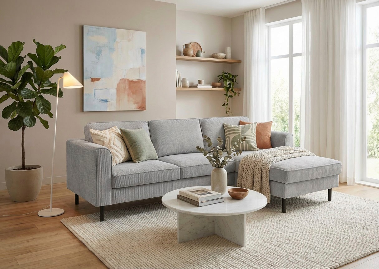 Home affaire Ecksofa "Booster II, whlw. mit Schlaffunktion & Bettkasten, Fuß schwarz" Recamiere beidseitig montierbar,L-Form, in Cord & Struktur LEO o. LINO
