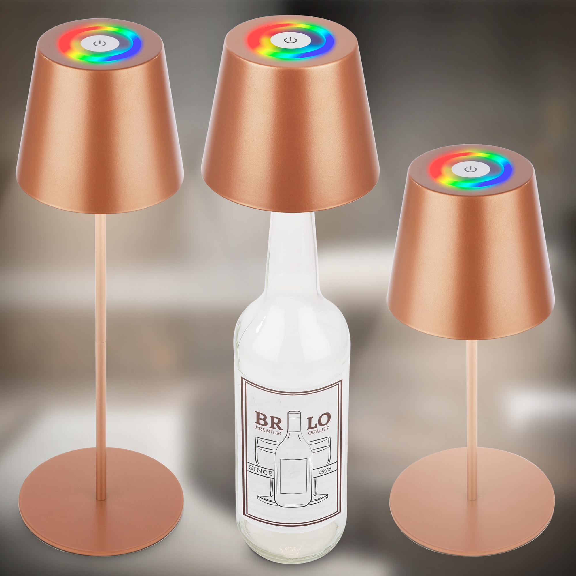 Briloner Leuchten LED Außen-Tischleuchte »RGB/W Akku Tischleuchte, IP44, 2,5W, inkl. Flaschenhalter«, Leuchtmittel LED-Modul | LED fest integriert