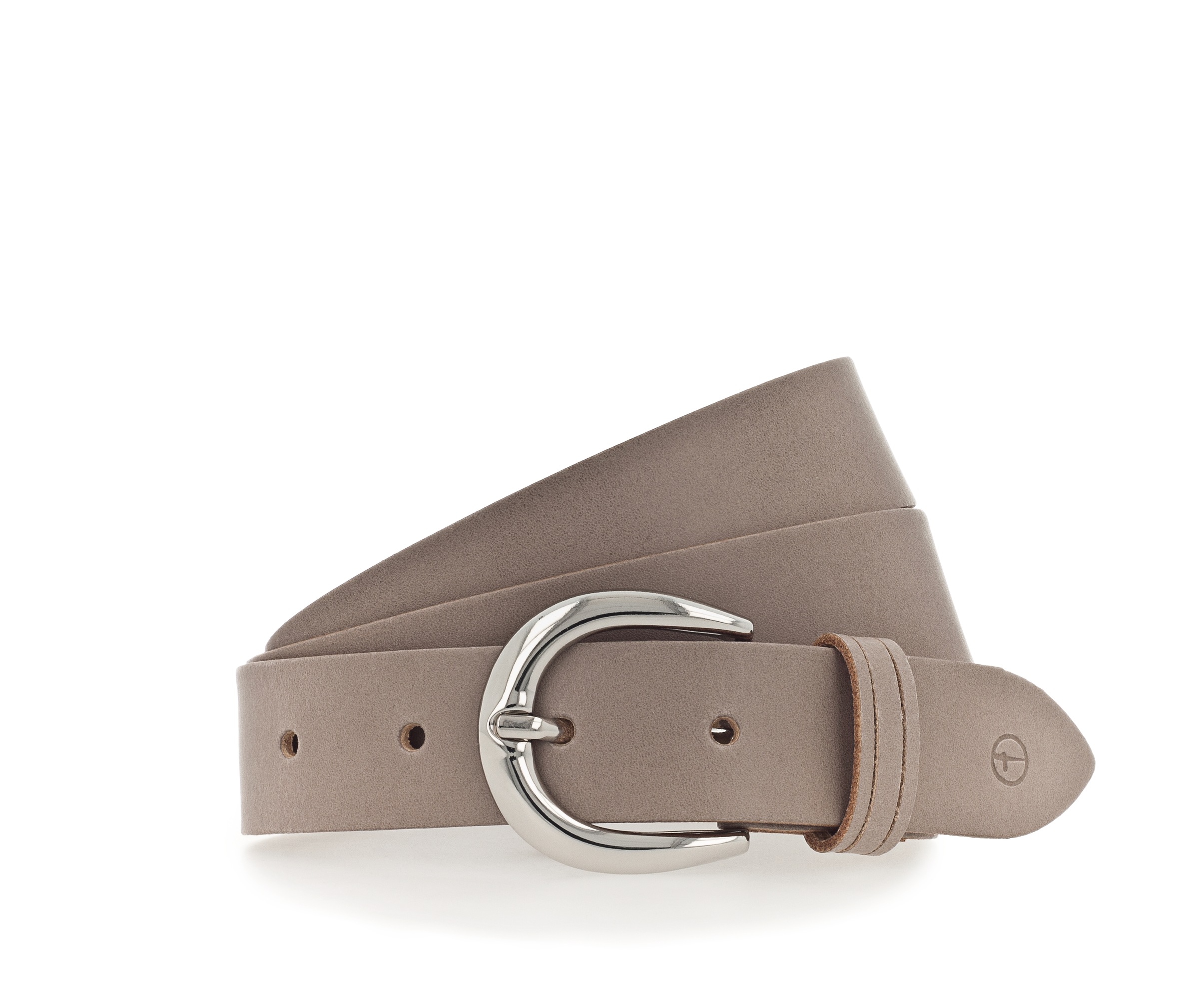 Tamaris Ledergürtel ""Clara Silver"" mit glänzender silberfarbener Schließe, unifarben, 3 cm breit