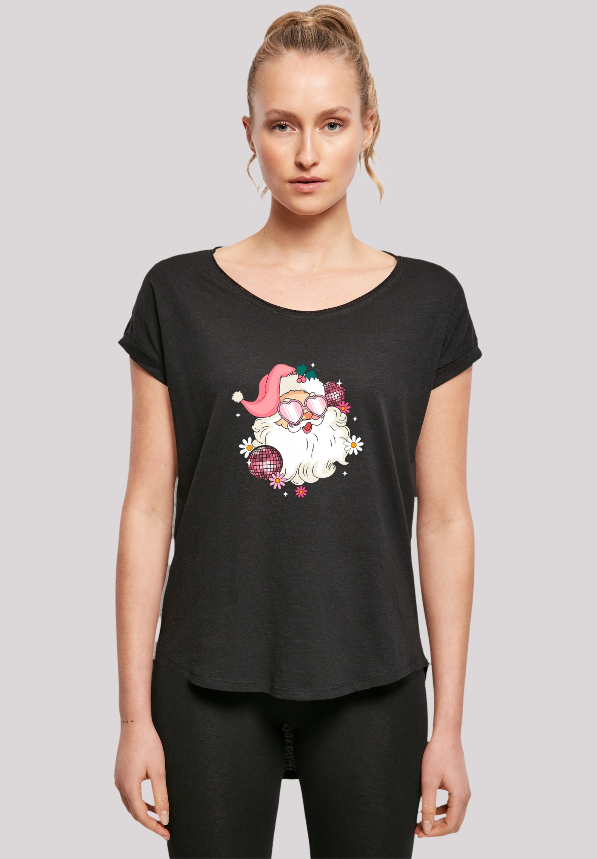 F4NT4STIC Marškinėliai »Pink Retro Disco Santa W...
