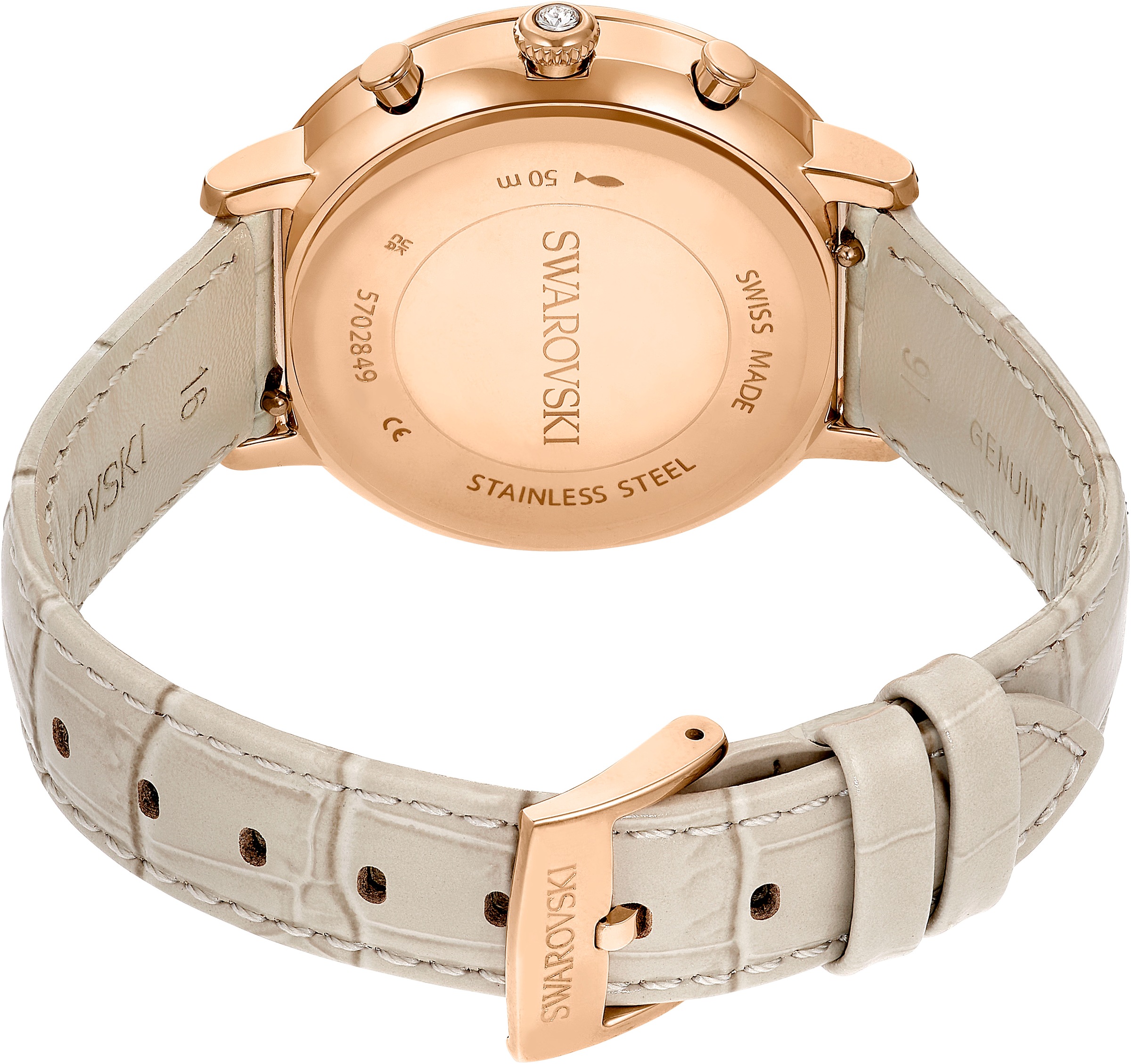 Swarovski Chronograph »MATRIX CHRONO«, Quarzuhr, Armbanduhr, Damenuhr, Swiss Made, Lederarmband, analog