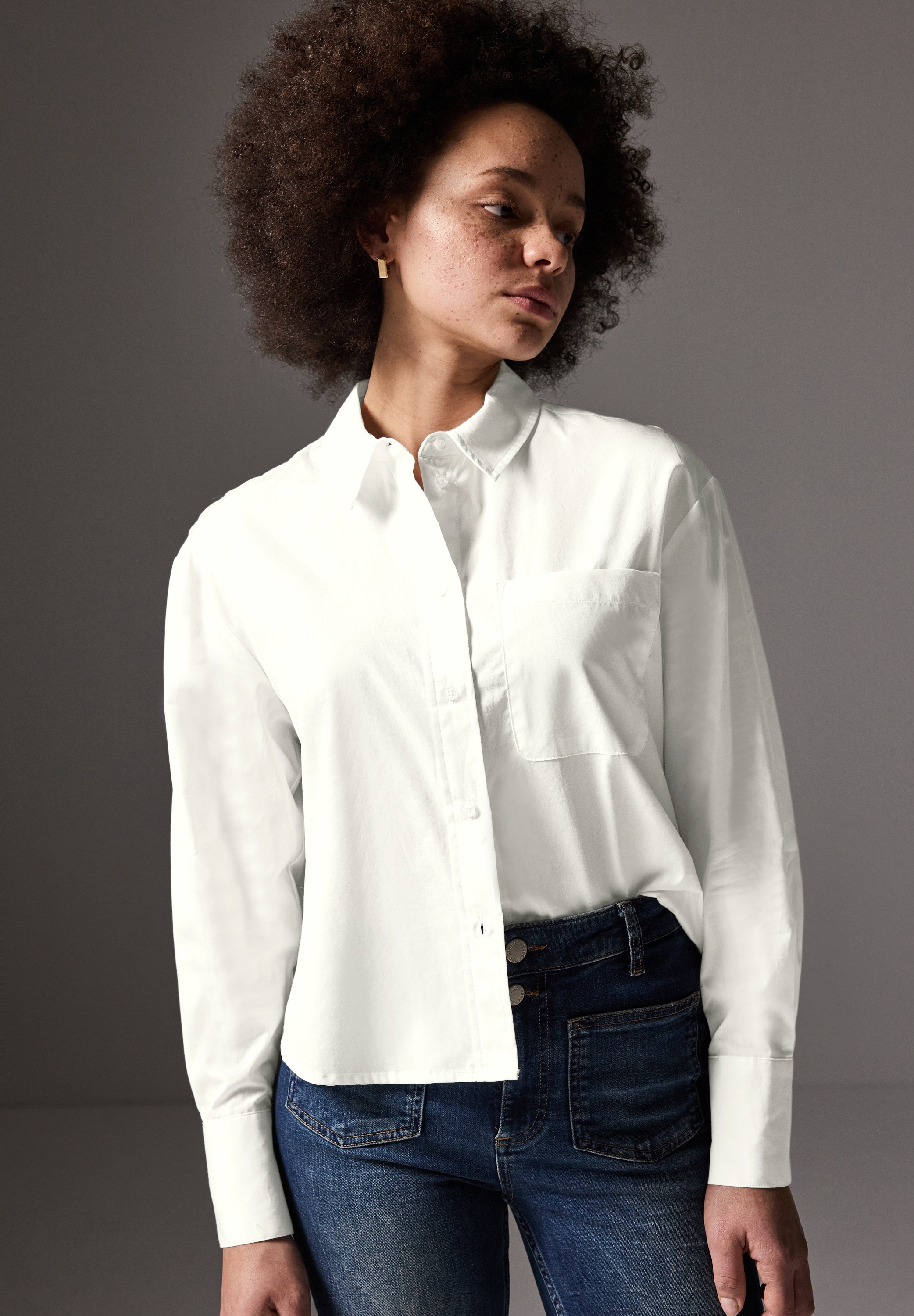 STREET ONE STUDIO Hemdbluse aus reiner Baumwolle