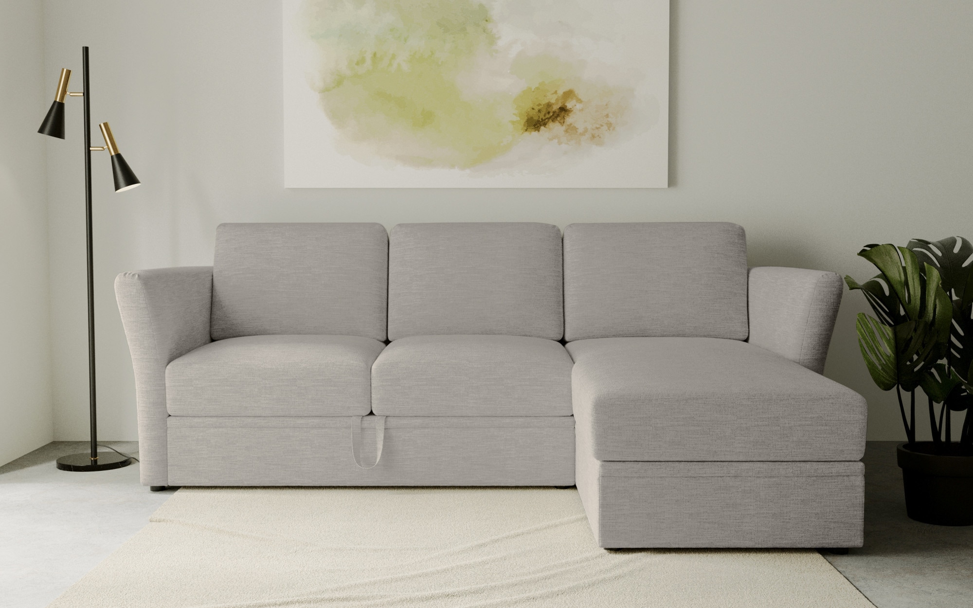 Home affaire Ecksofa "Lavars, L-Form, Schlafsofa", mit Bettfunktion und Sta günstig online kaufen