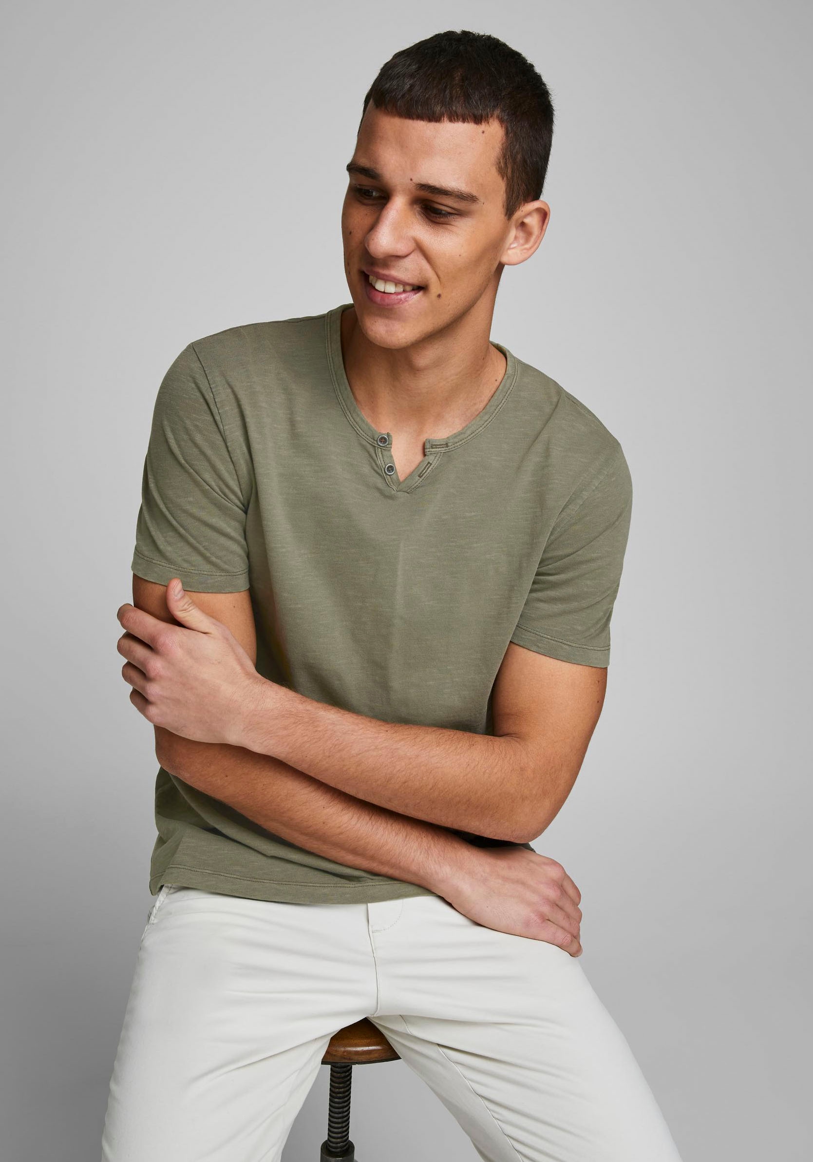 Jack & Jones T-Shirt "SPLIT NECK TEE" günstig online kaufen