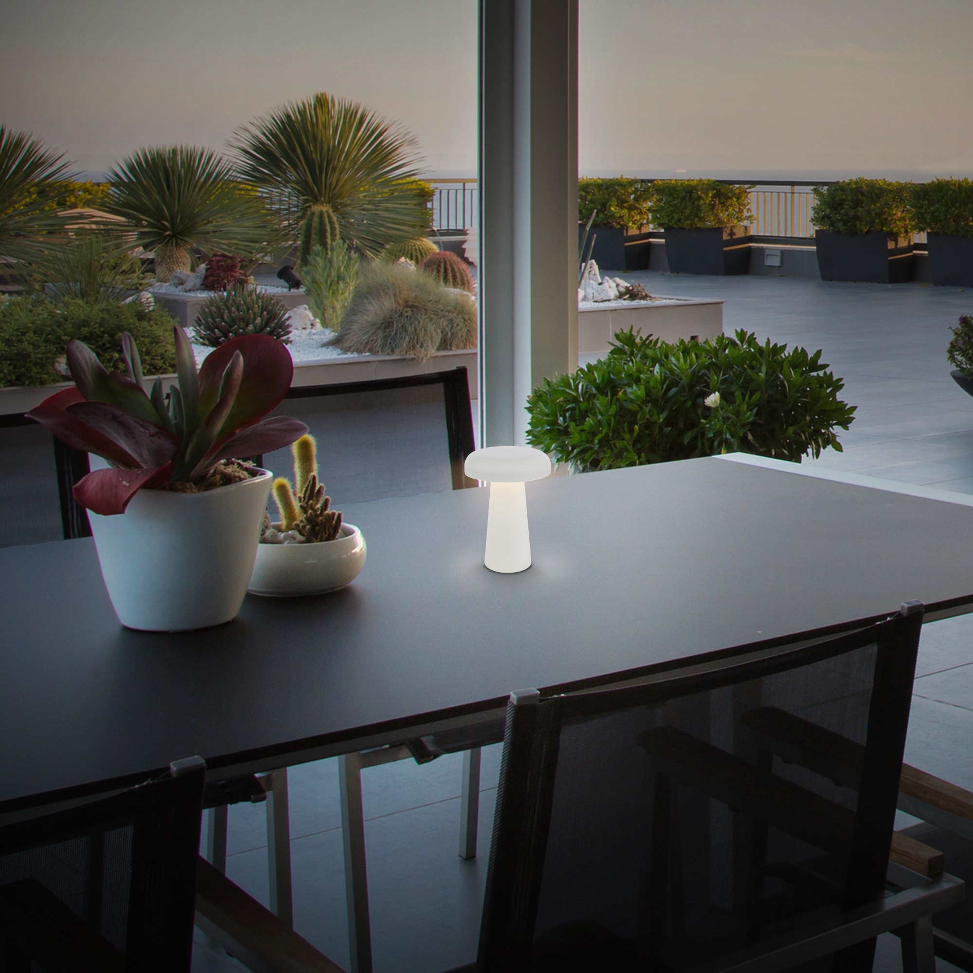 Briloner Leuchten LED Außen-Tischleuchte »CLOUD« LED-Modul 1 Stk. Warmweiß 12x17 cm, Akku tauschbar, Indoor/Outdoor, Wohnzimmer, Flur, Balkon