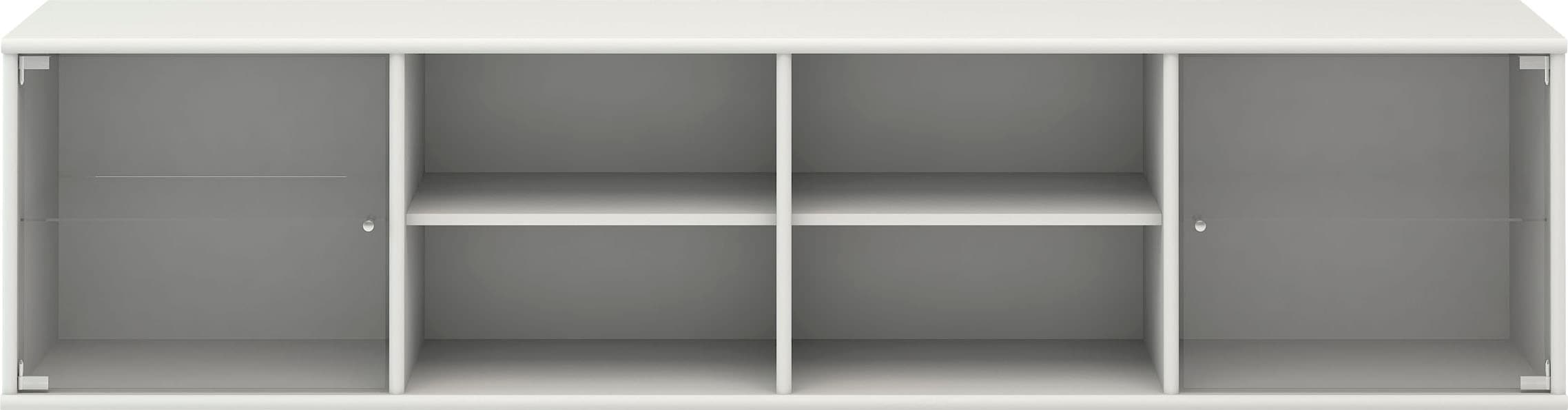Hammel Furniture Regal »Mistral, Hochwertig Lowboard, hängend/stehend montierbar« mit zwei Glastüren, B: 177 cm, lowboard, anpassungsbar Designmöbel