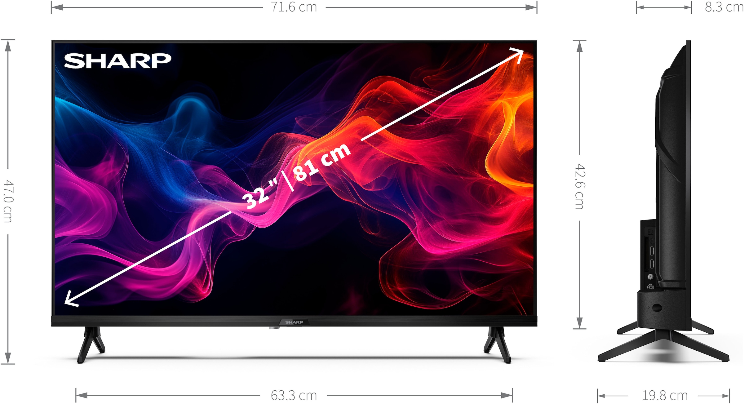 Sharp LED-Fernseher »1T-C32GFx«, HD-ready, Google TV