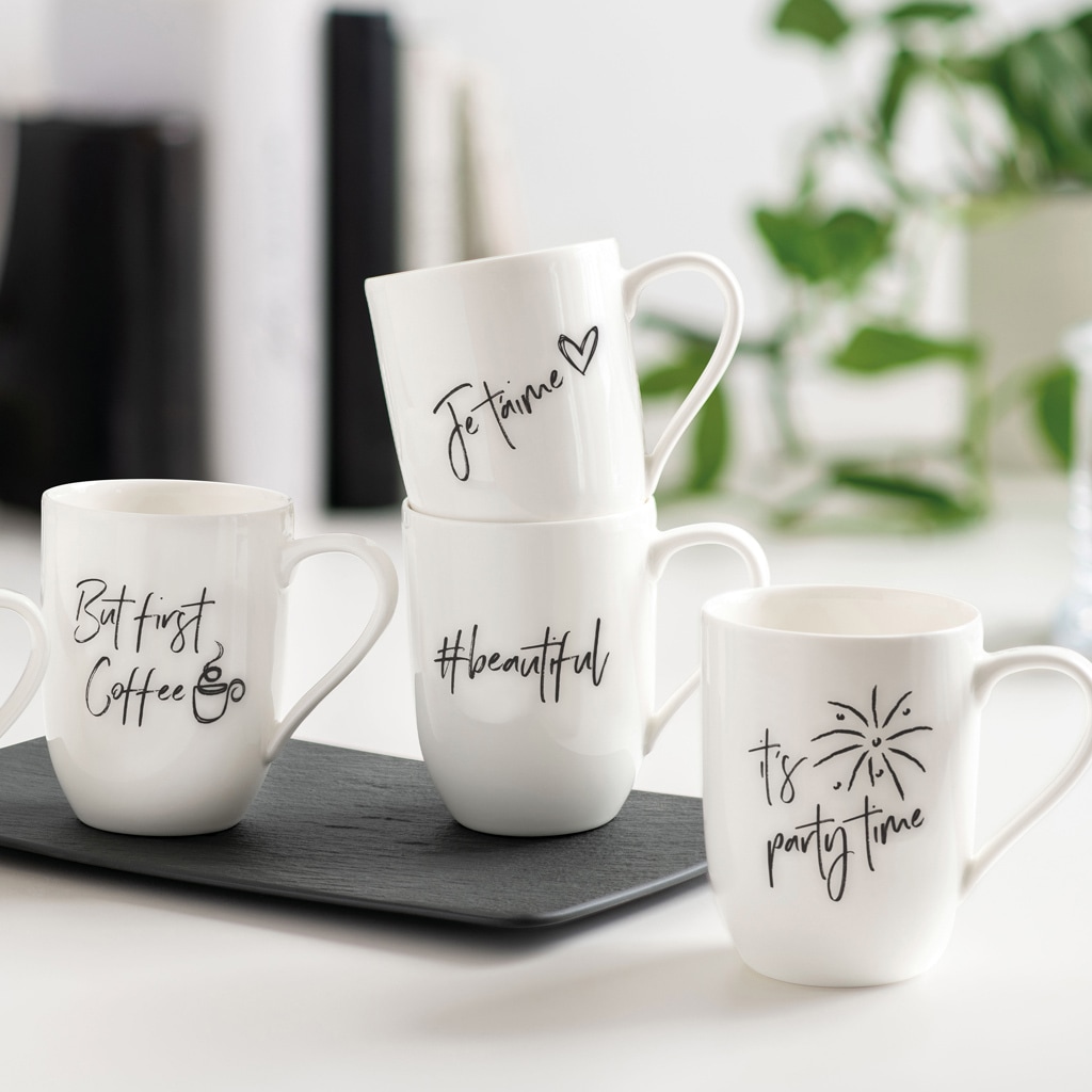 Villeroy & Boch Becher »Becher mit Henkel 'Je t'aime' Becher Liebe Statement 290 ml weiß«