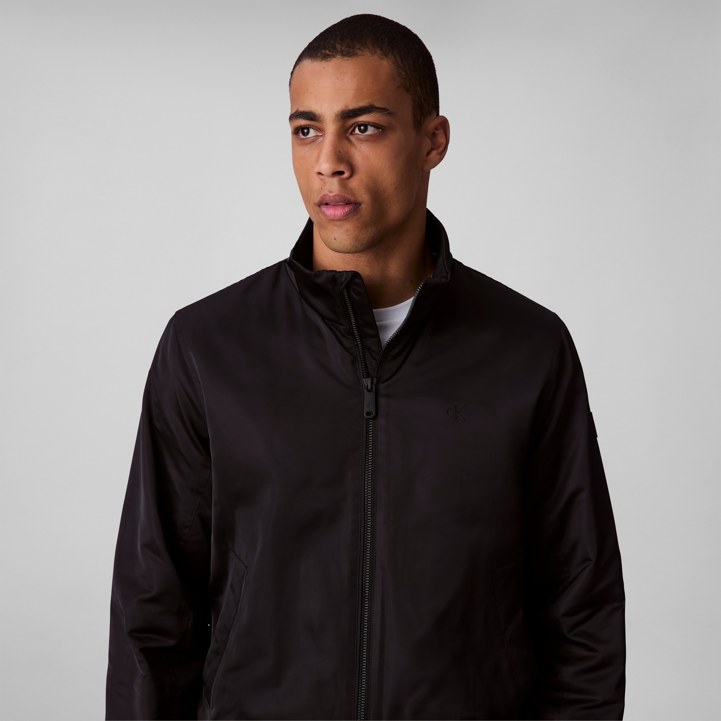 Calvin Klein Jeans Bomberjacke »LS PADDED HARRINGTON JACKET«, ohne Kapuze, Mit Rundhalsausschnitt mit Stehkragen