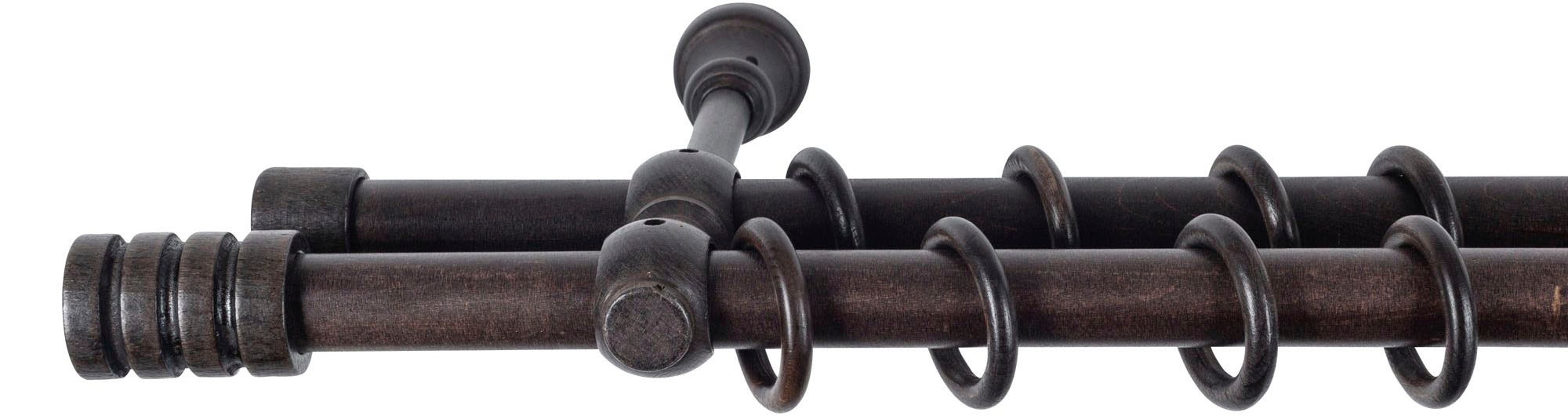 SN DECO GROUP Gardinenstange "Pisa" 2 läufig-läufig Fixmaß 28 mm, Holz, ver günstig online kaufen