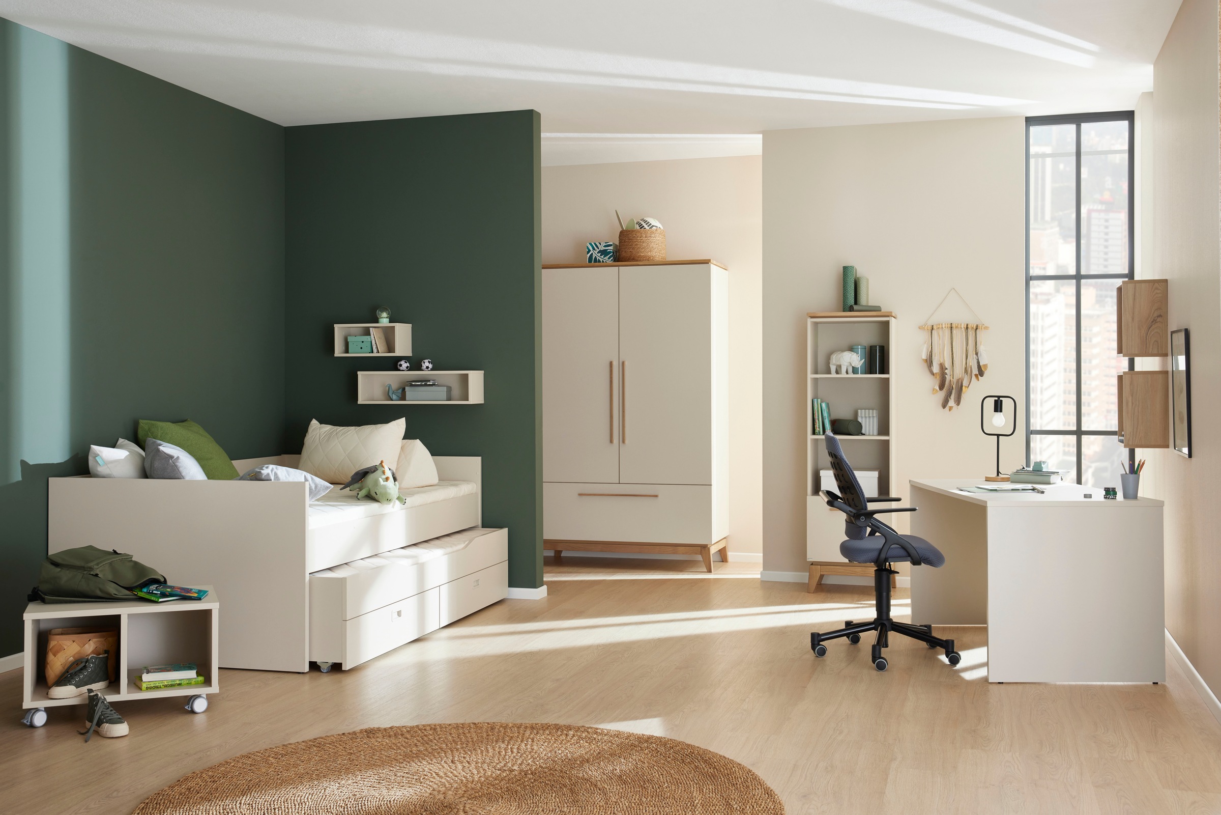 Kinderschreibtisch PAIDI "STIENE in Beige oder Grau, 130x70 cm", cashmere, beige, cashmere, beige, cashmere, beige, B:130cm H:73cm T:70cm, Tische, Kinderschreibtisch, stabiler und langlebiger Schreibtisch, kratzfest, leicht zu reinigen 3