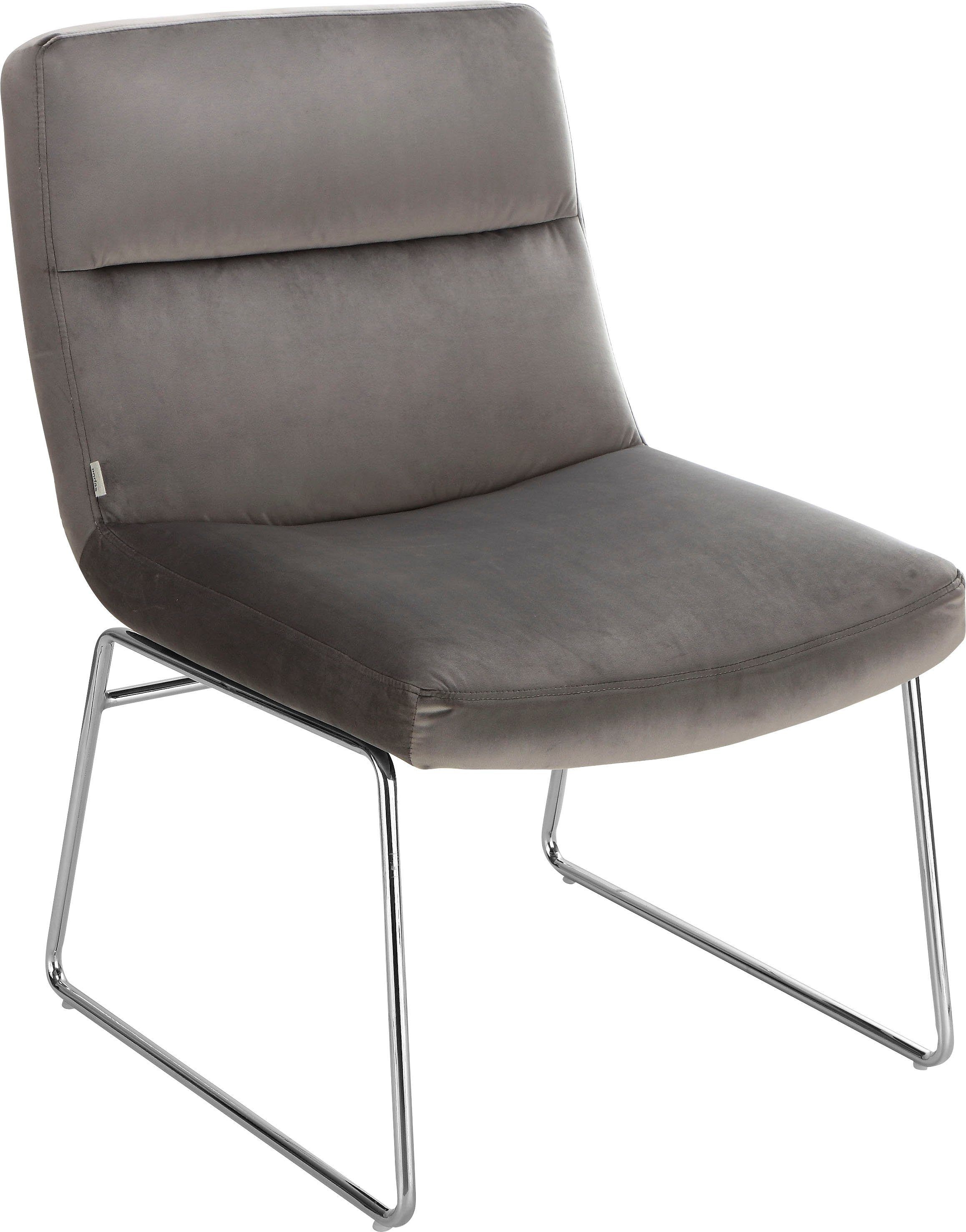 Sessel »Gil«, Samtvelours Bezug, in drei Farbvarianten, Sitzhöhe 47,5 cm