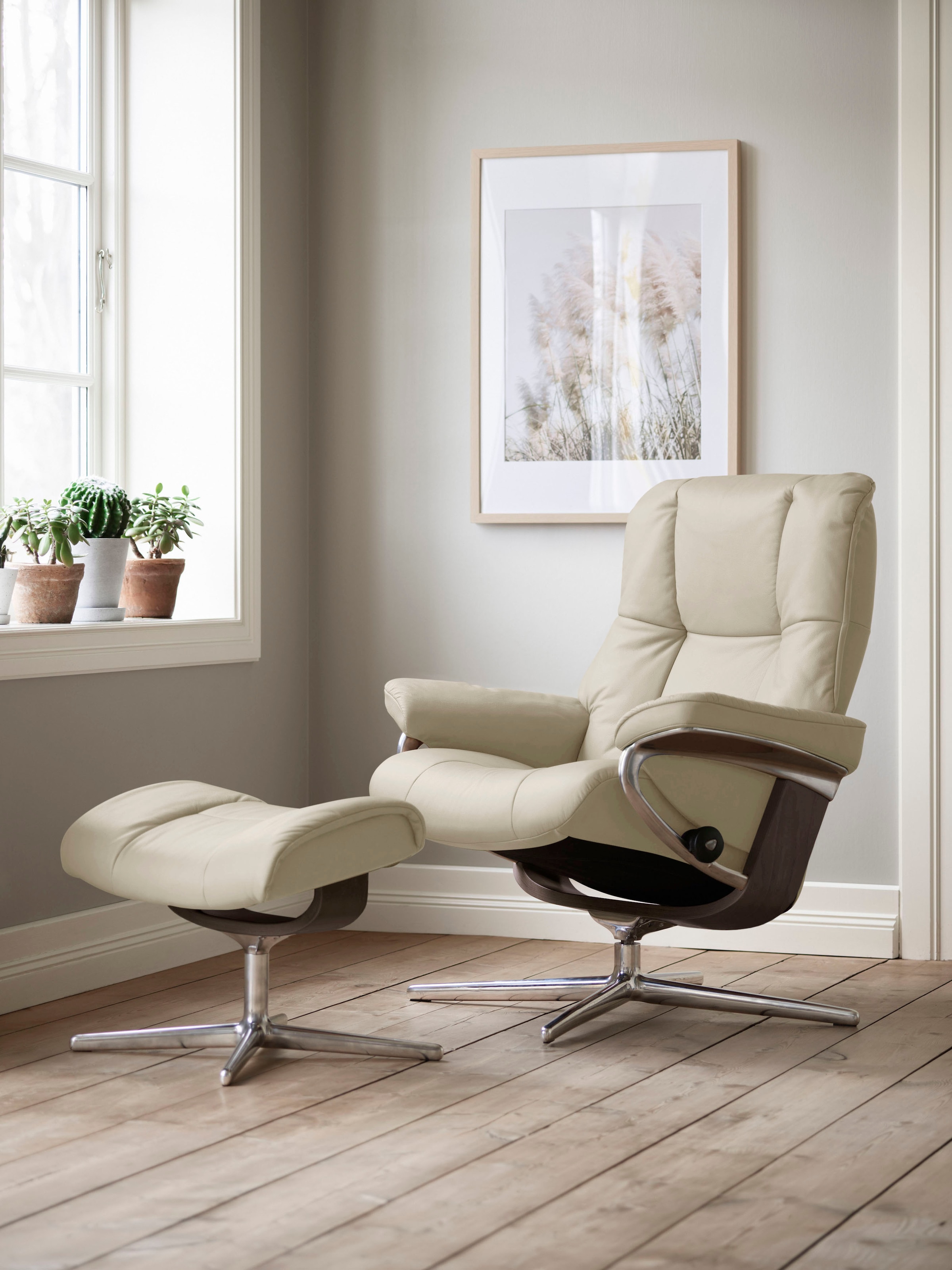 Stressless Fußhocker "Mayfair", mit Cross Base, Größe S, M & L, Holzakzent Wenge