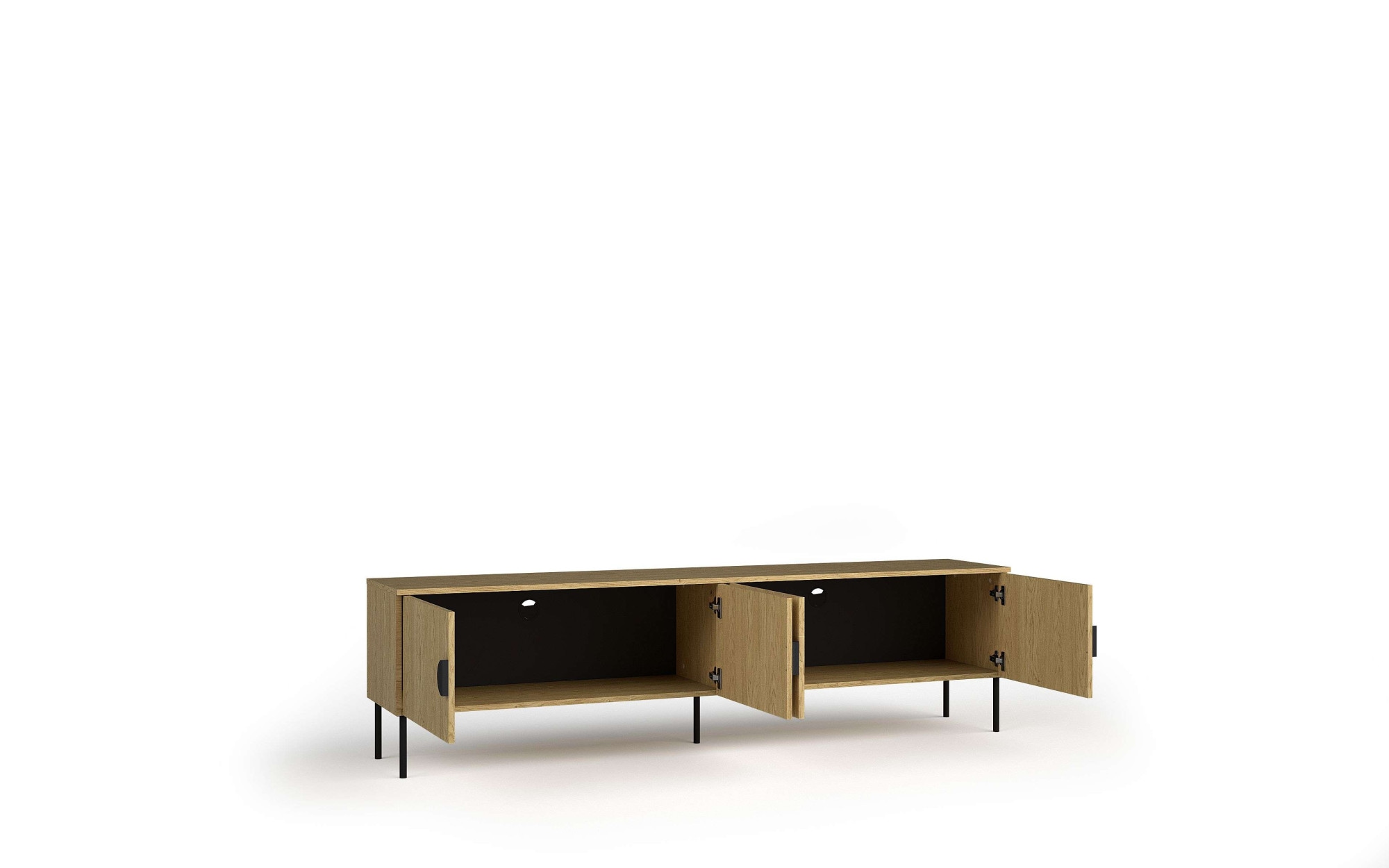 Leonique Lowboard »BELLOT TV-Schrank mit 2 Türen, Maße B/T/H: 160/40/53,6 cm«, (1 St.), in baltischer Eichenfarbe, mit holzähnlicher Struktur