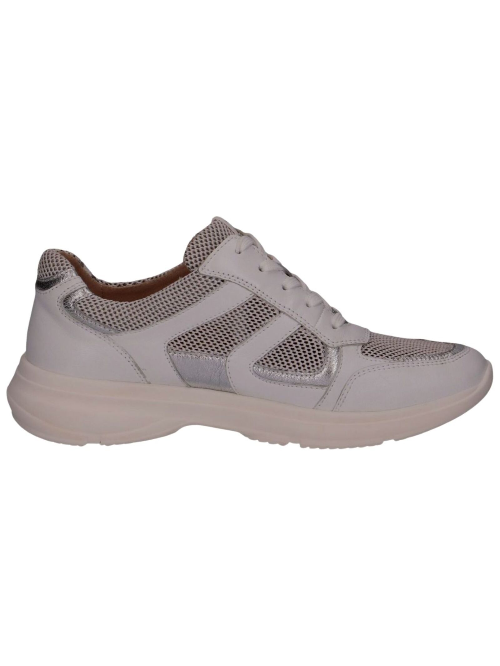Sneaker CAPRICE "Caprice Sneaker Leder/Textil", Damen, Gr. 39, weiß (weiß, silber), Leder, Textil, Schuhe Sneaker 3