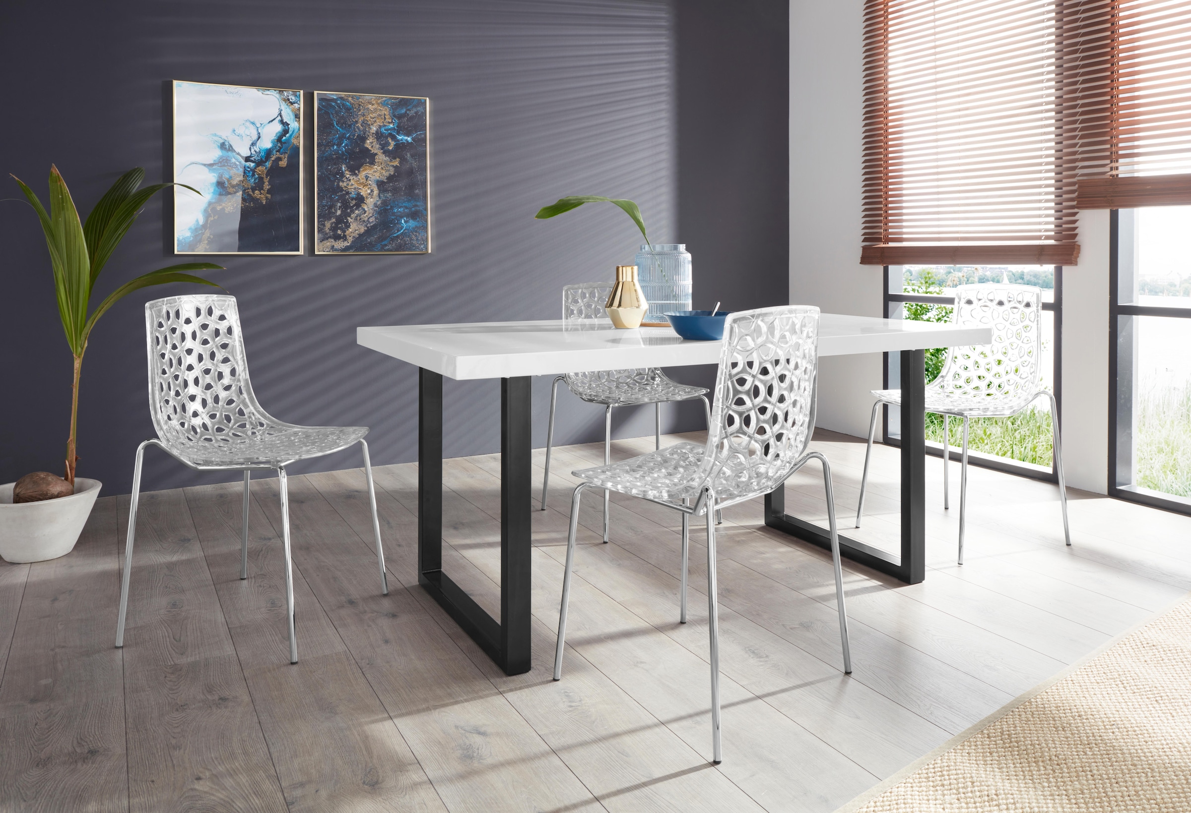Paroli Esstisch »Manger«, Breite 180 cm, mit U-Gestell aus Metall in schwarz