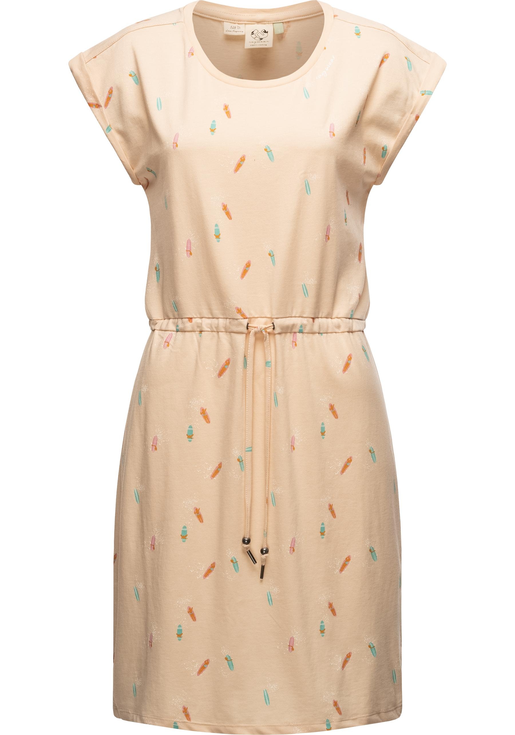 Ragwear Druckkleid "Mallory Print Dress Organic" Ohne Taschen Kurzes Baumwoll Kleid