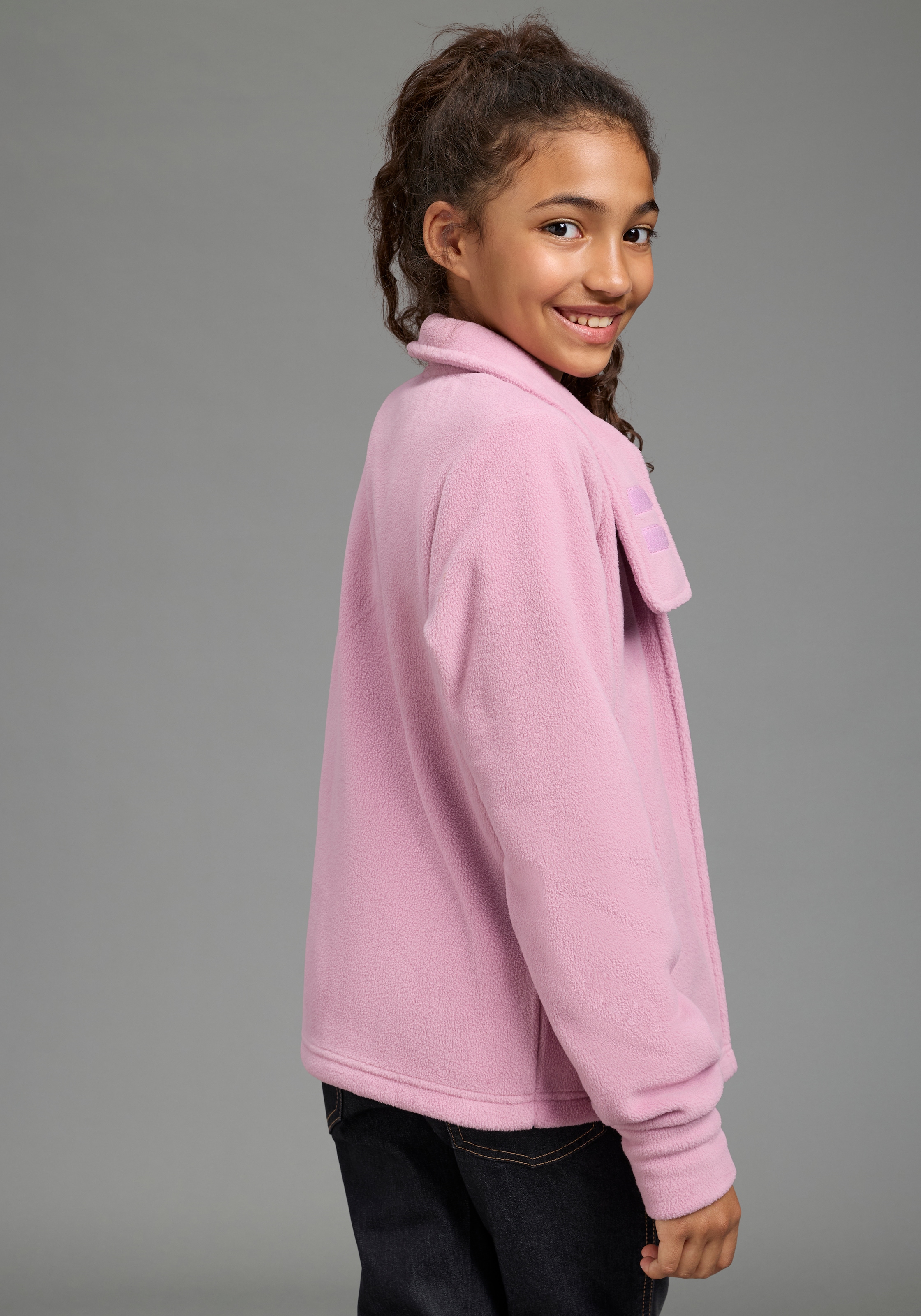 H.I.S Fleecejacke »H.I.S Fleecejacke mit extra breitem Stehkragen« Weiche Fleecejacke, Basic-Passform, po-bedeckende Länge