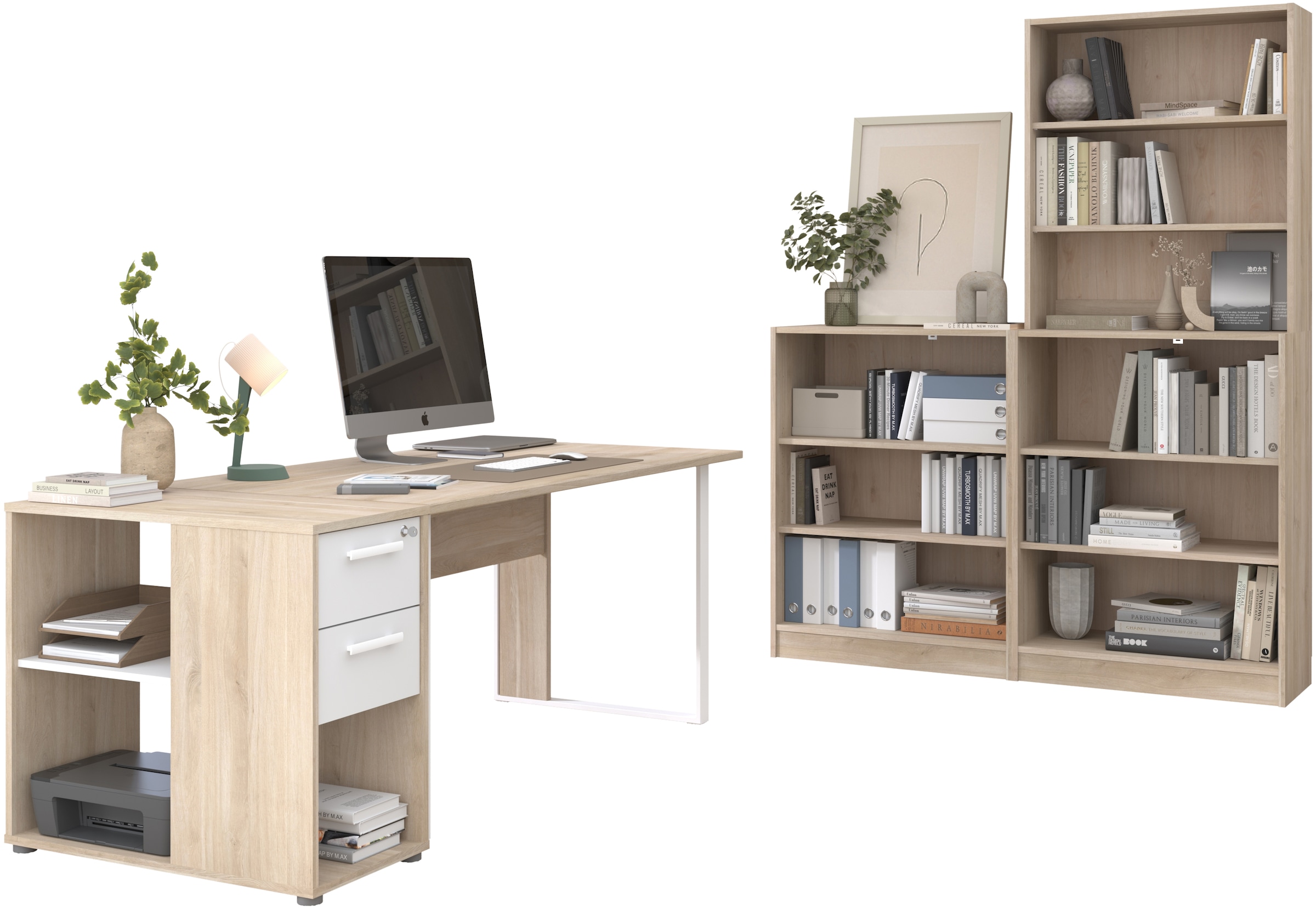 Parisot Büromöbel-Set "Start Up" Set, 3-tlg., 3 tlg. Gesamtarbeitsfläche 189 x 80 cm