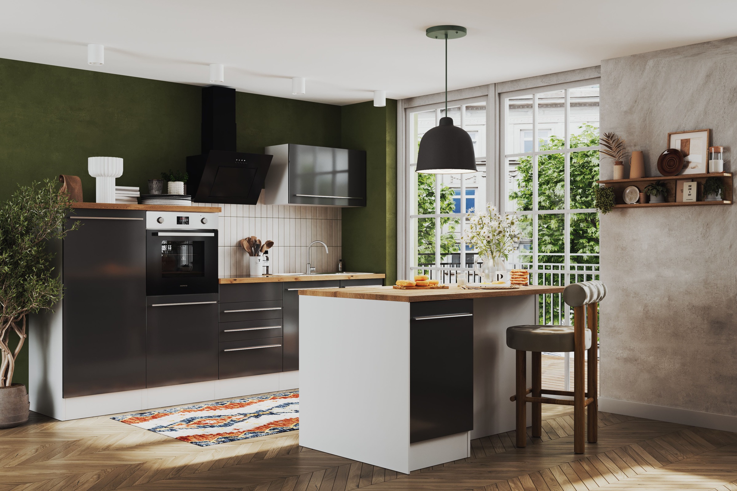 RESPEKTA Küchenzeile "Gabriel" Breite 290/150 cm mit Soft-Close in exklusiv günstig online kaufen