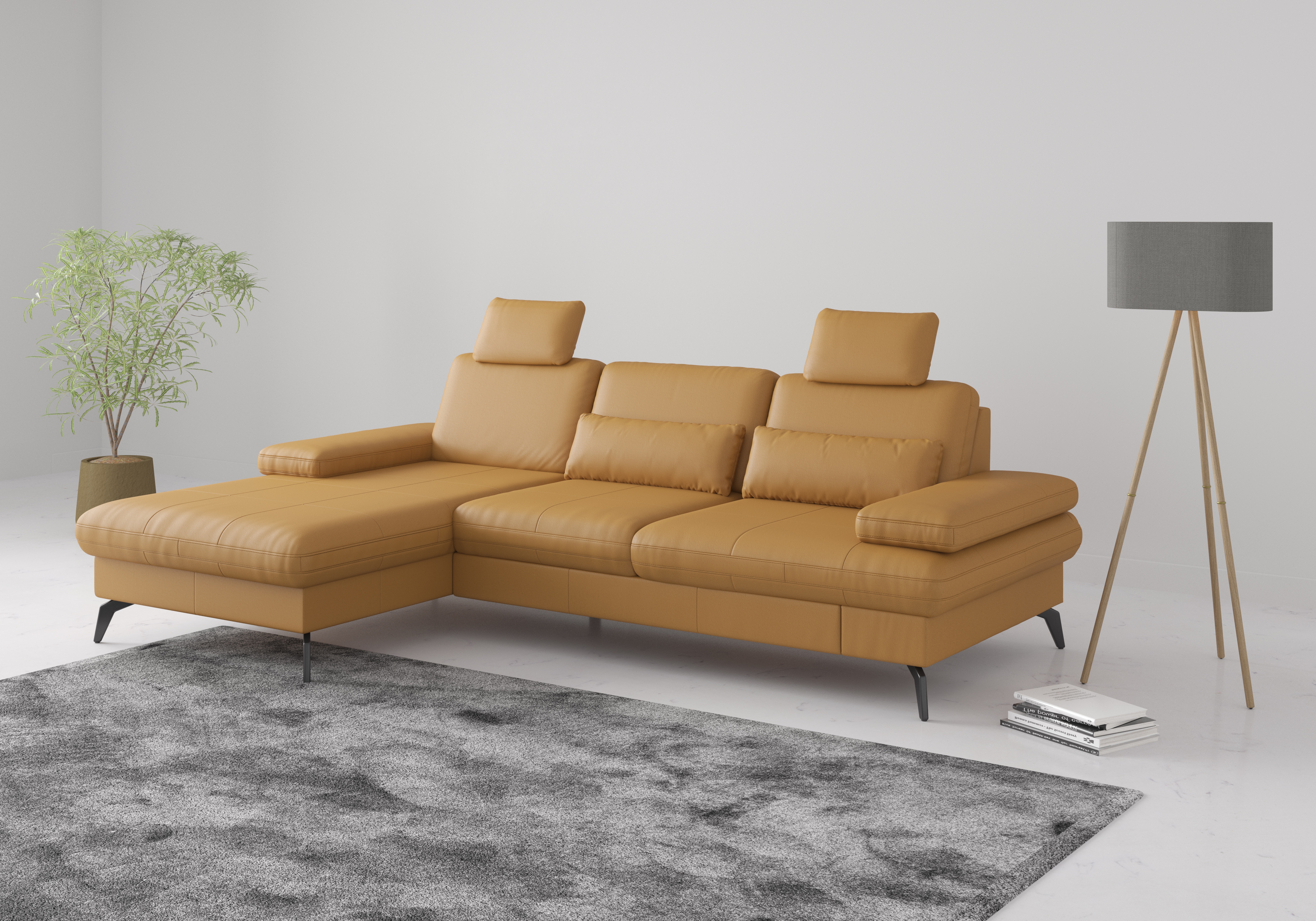 sit&more Ecksofa "Morris L-Form, inkl. Sitztiefenverstellung" wahlweise mit Armteilverstellung, Schlaffunktion & Bettkasten