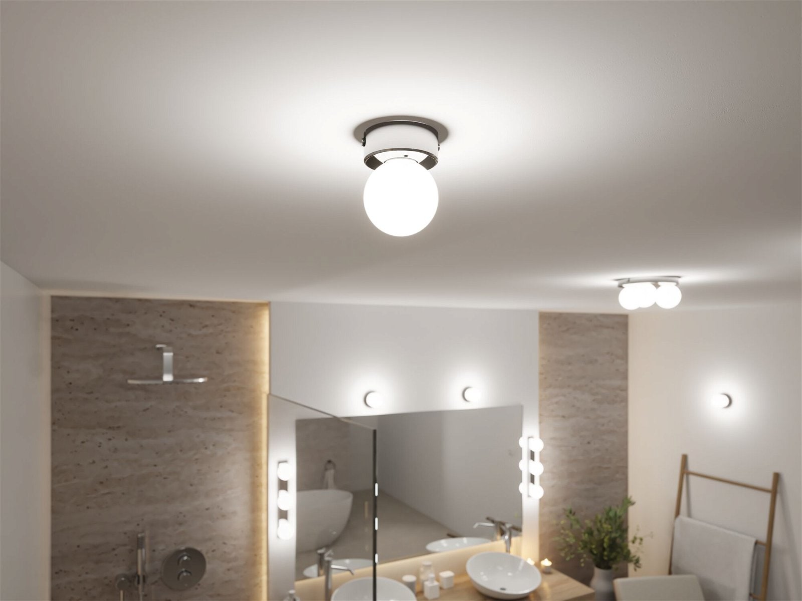 Paulmann Deckenleuchte »Selection Bathroom Gove IP44 max. 1x20W Satin, Glas/Metall«, 1 flammig-flammig, G9