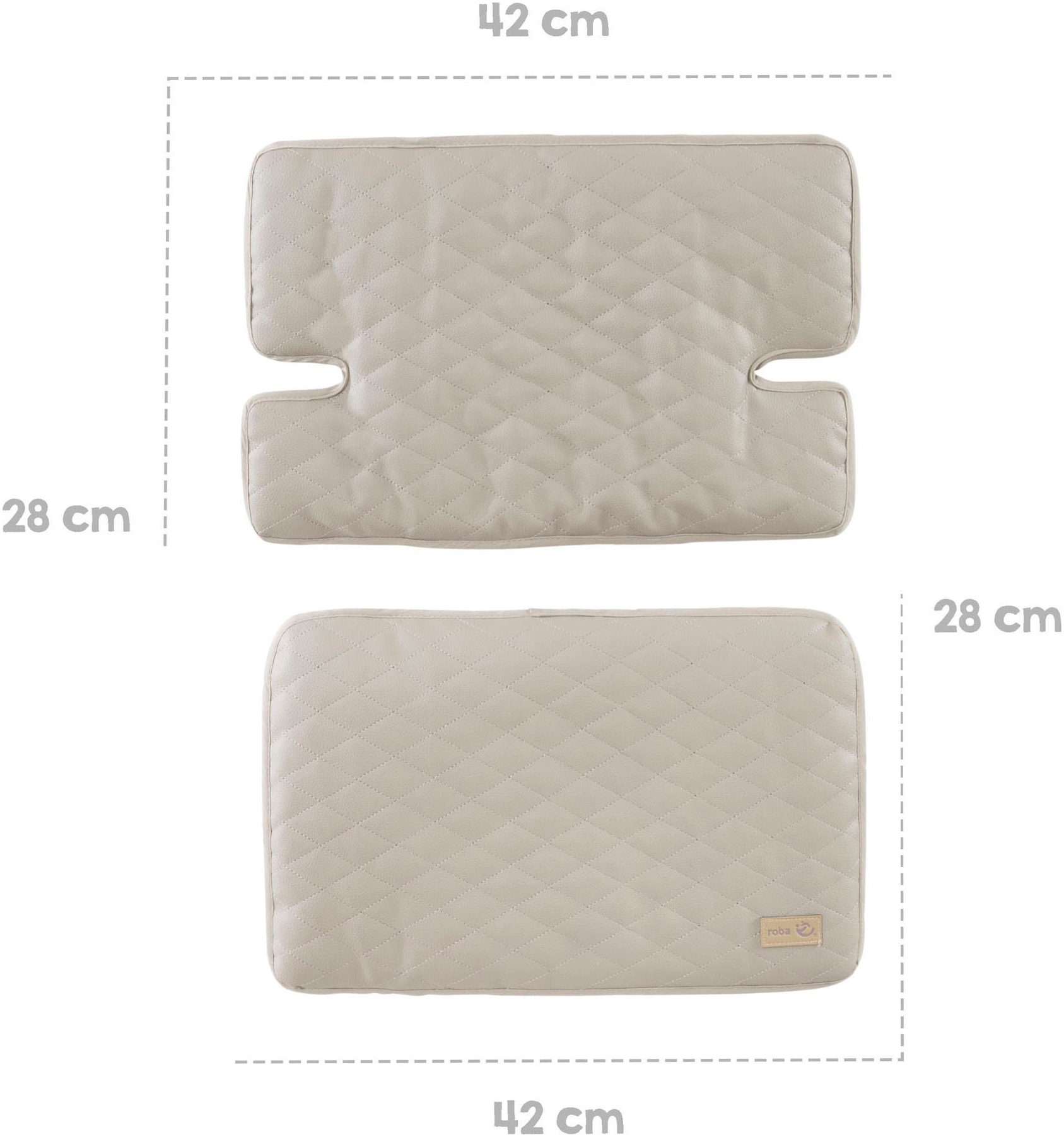 roba® Sitzverkleinerer »Greyish gesteppt«, (Set, 2 tlg.), passend zu den Hochstühlen 'Nature Up'