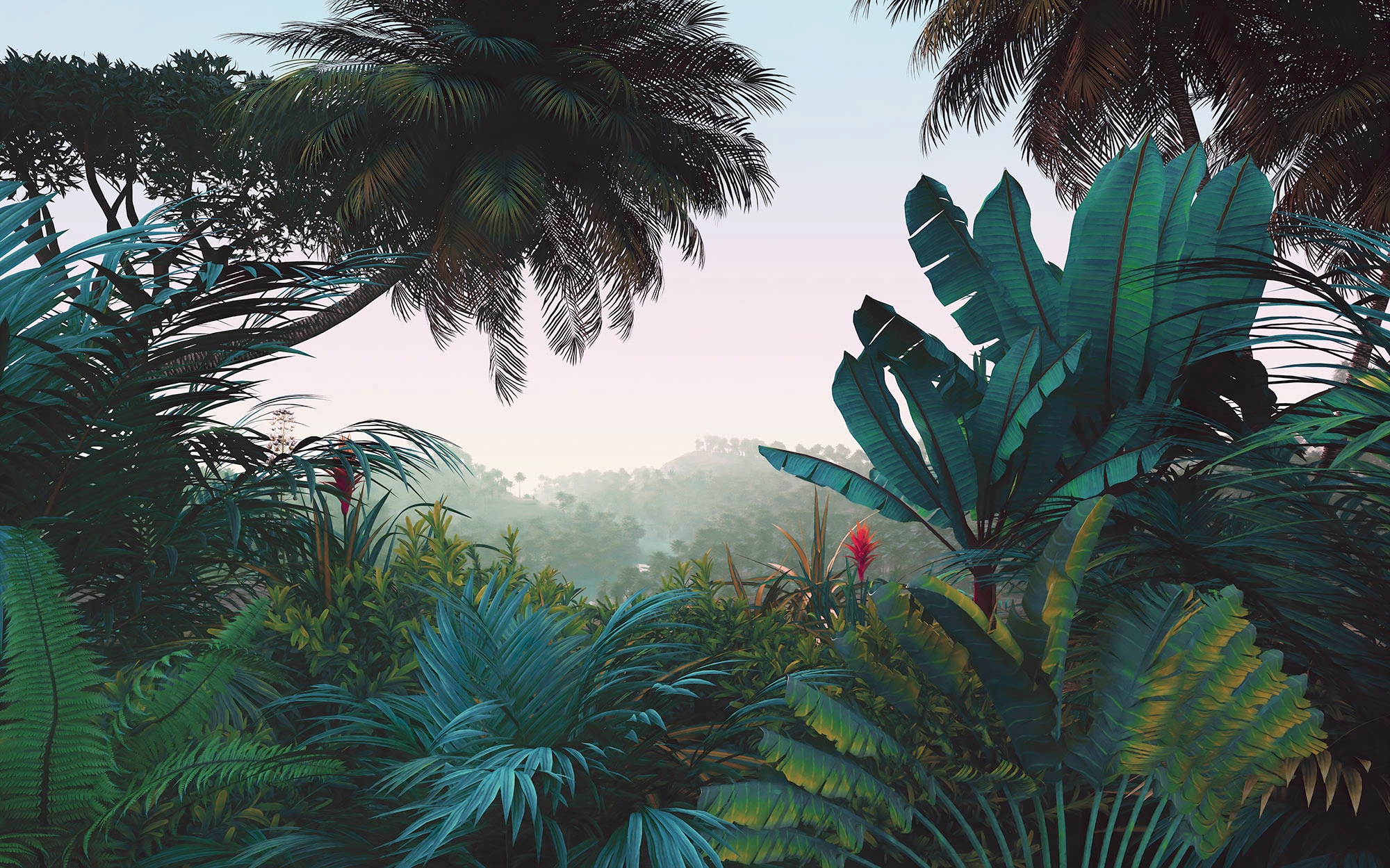 Komar Vliestapete "Jungle Morning", 400x250 cm (Breite x Höhe)