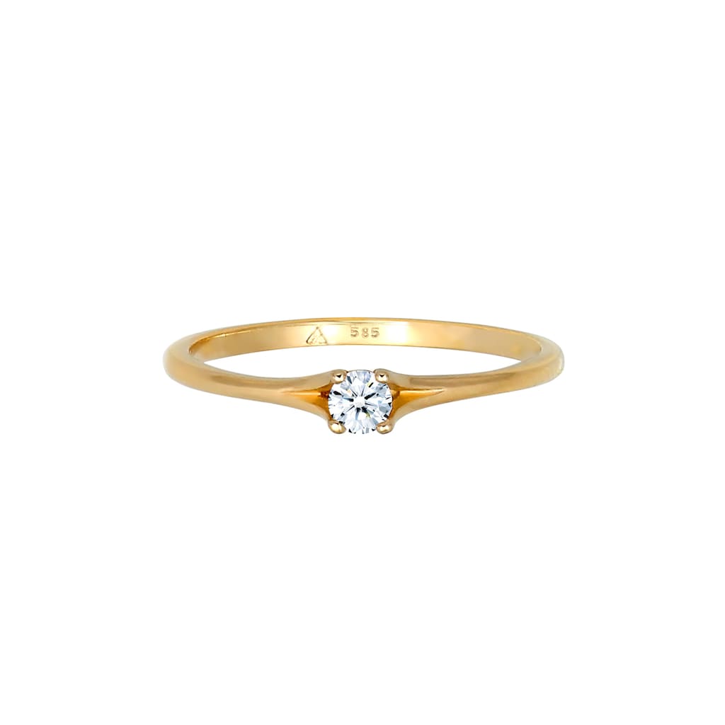 Elli DIAMONDS Verlobungsring »Verlobung Vintage Diamant (0.06 ct.) 585 Gelbgold«