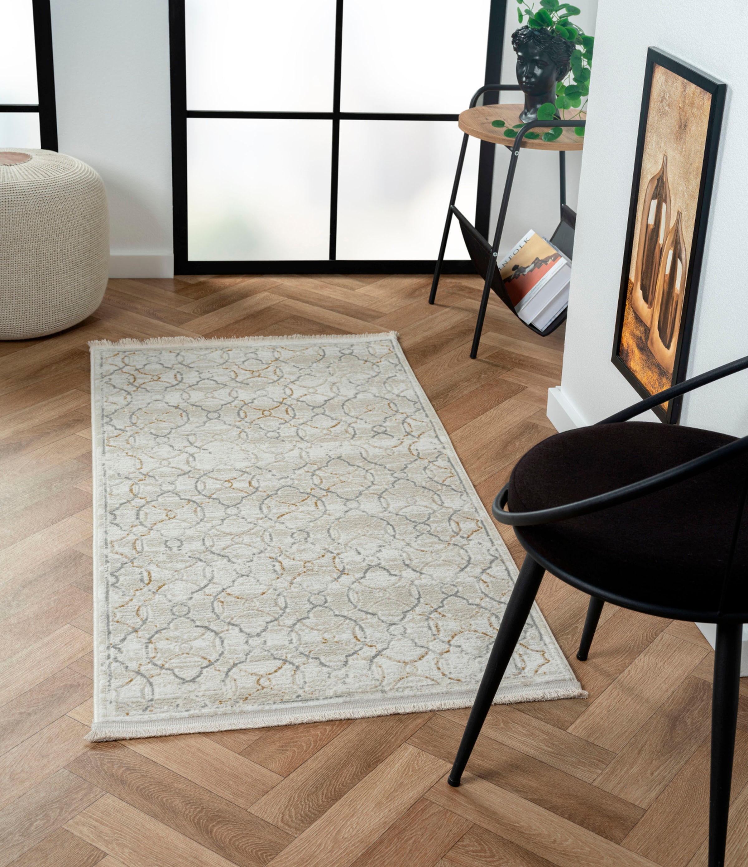 Myflair Möbel & Accessoires "My Floor, LAGERRÄUMUNG" rechteckig 10 mm Höhe Kurzflor, Retro-Style, mit Fransen, besonders weich durch Microfaser