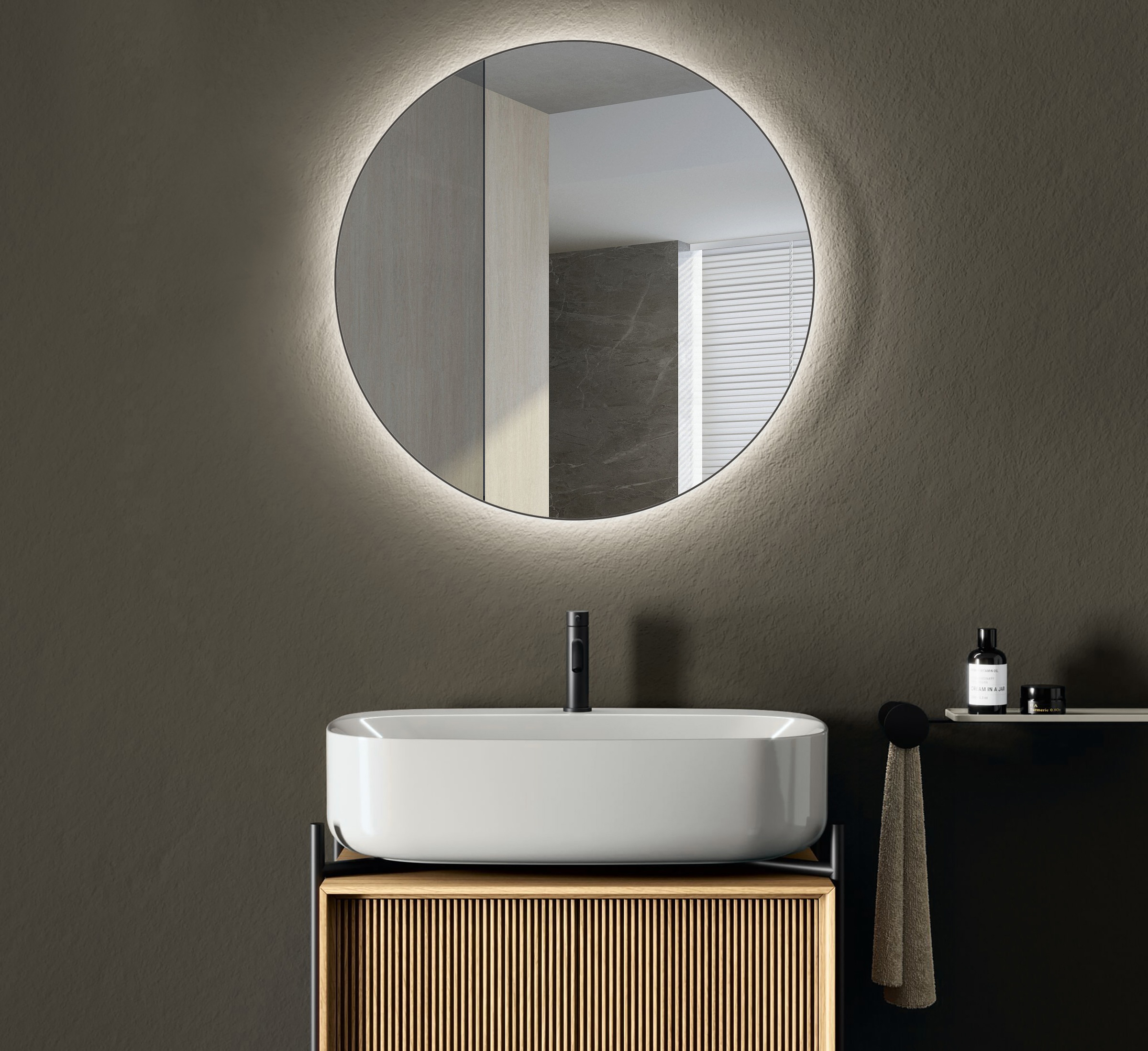 Talos Spiegel »TALOS CESA«, austauschbare LED Beleuchtung, Shine in matt, Ø 60 cm