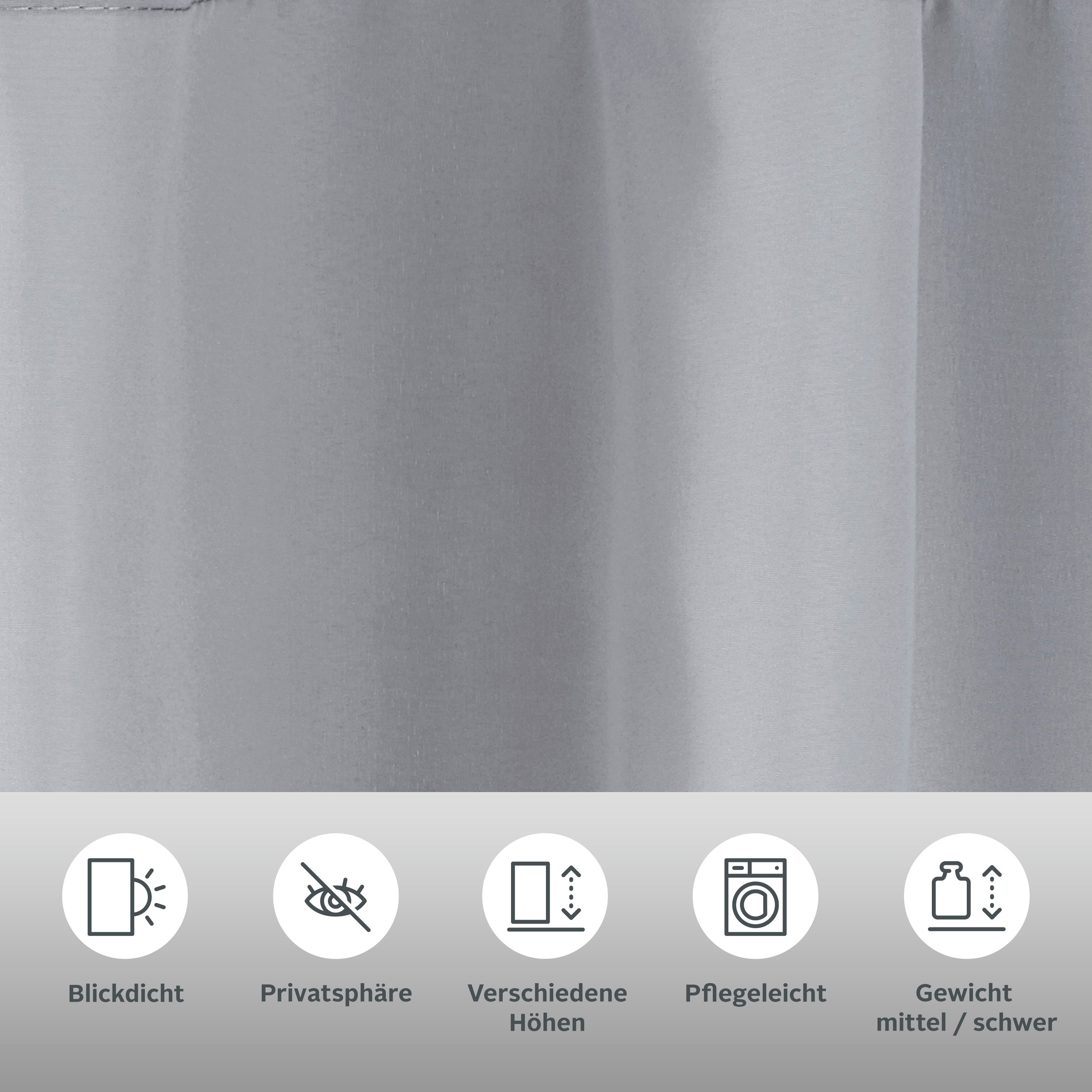 Thumbnail - OTTO home Vorhang "Raja" Schlaufen 2 Stk. tlg. 2er-Set, Bestseller, einfarbig, modern, pflegeleichte Mikrofaser