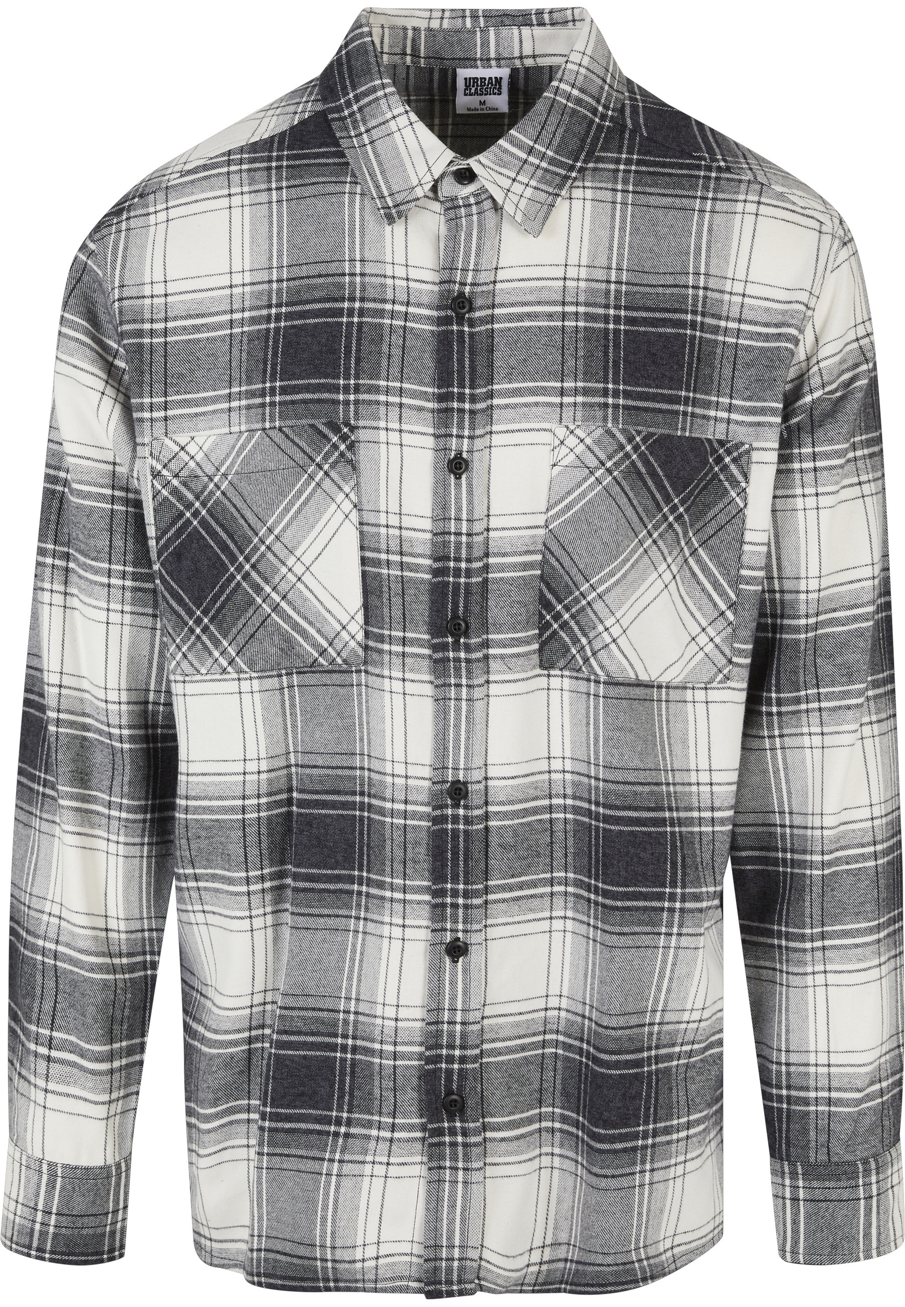 URBAN CLASSICS Langarmhemd "Urban Classics Herren Mock Check Shirt" 1 Stk. günstig online kaufen