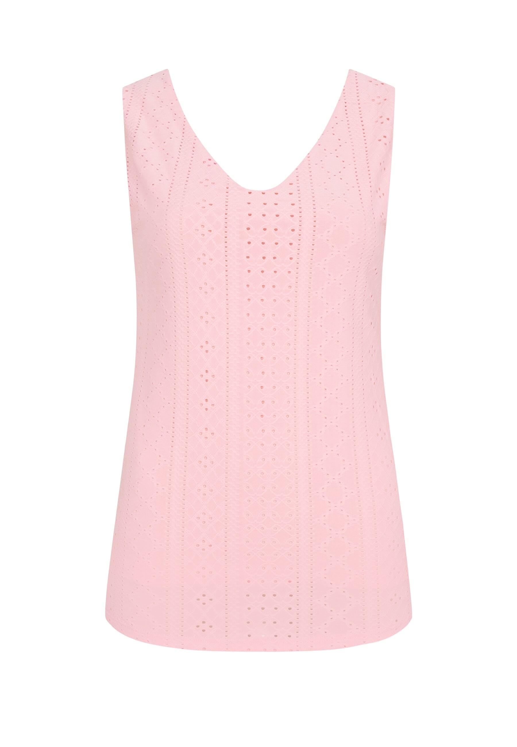 CLOUD 5IVE Klassische Bluse »CLOUD 5IVE Top mit Lochmuster und hinten offen in Wickeloptik«