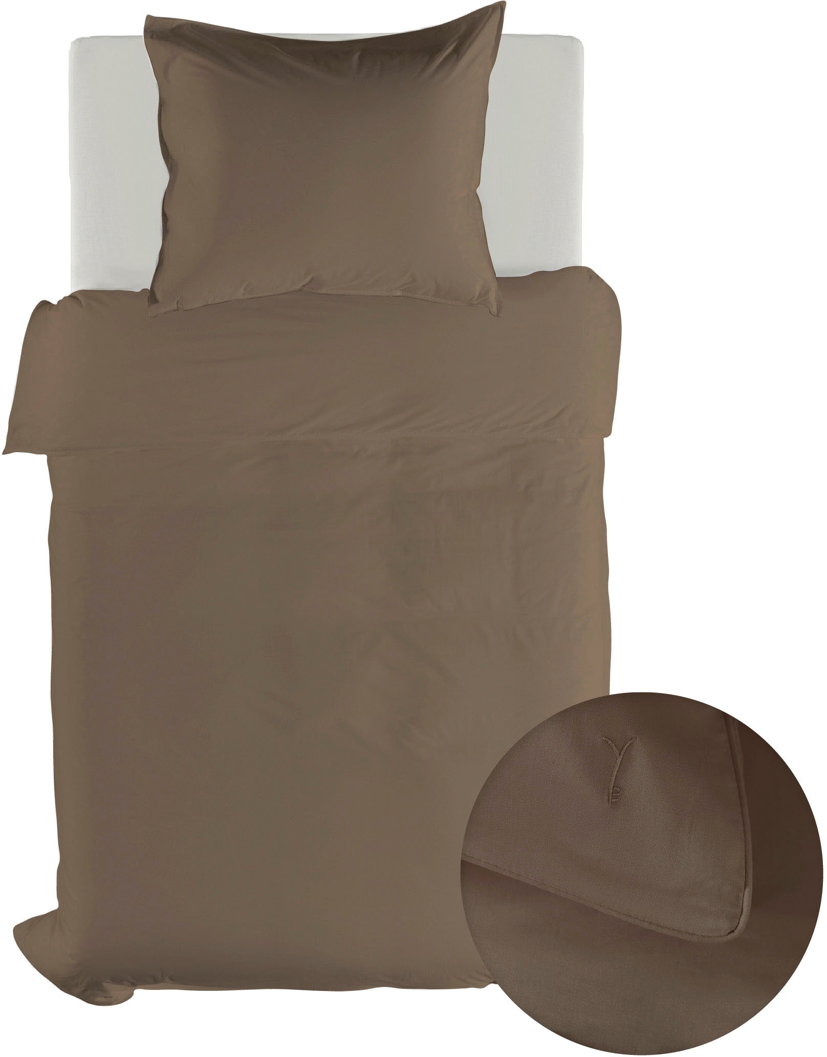 YELLOW Bettwäsche "Suite-Dubai" 2 Stk. Uni Design, 100% Baumwolle ab 135x20 günstig online kaufen