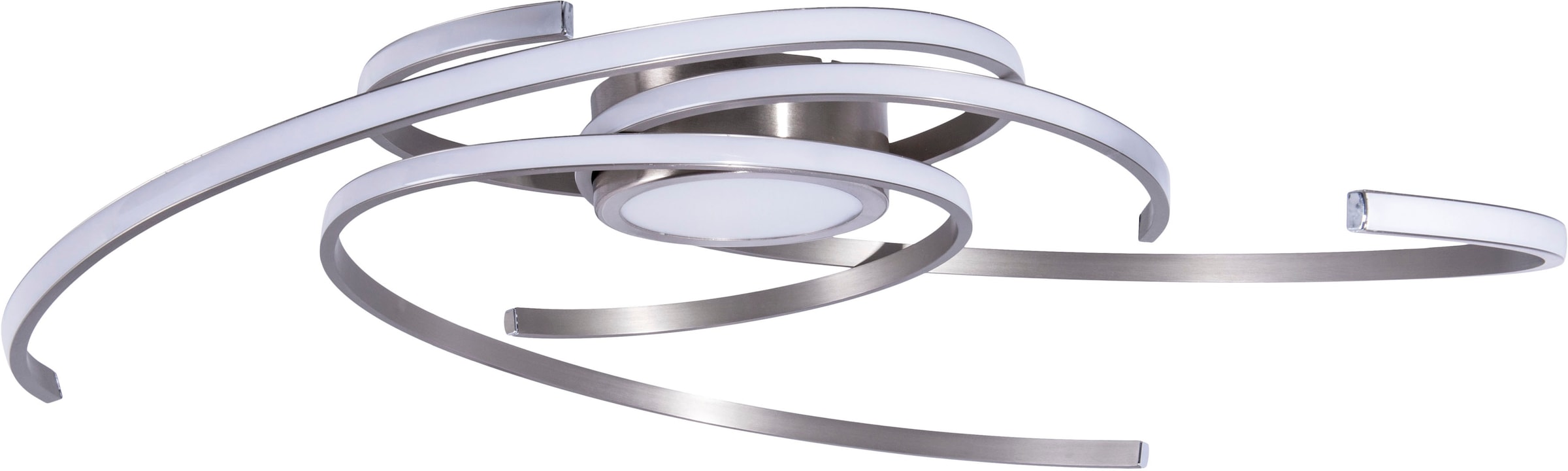 näve LED Deckenleuchte »Radon«, 1 flammig, Leuchtmittel LED-Modul | LED fest integriert, Deckenlampe, warmweiß, 35W, 3-Stufen-dimmbar, D: 75cm, satin-nickel