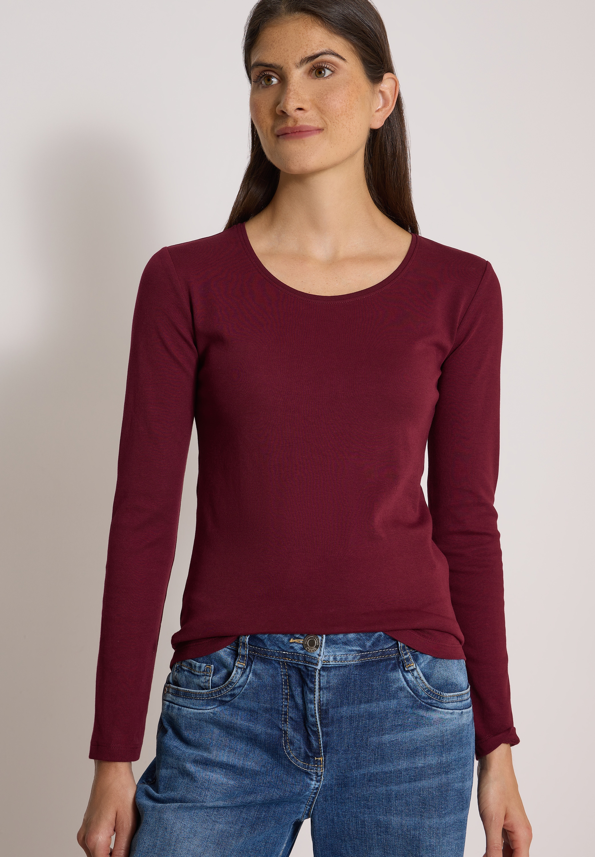 Cecil Langarmshirt aus reiner Baumwolle
